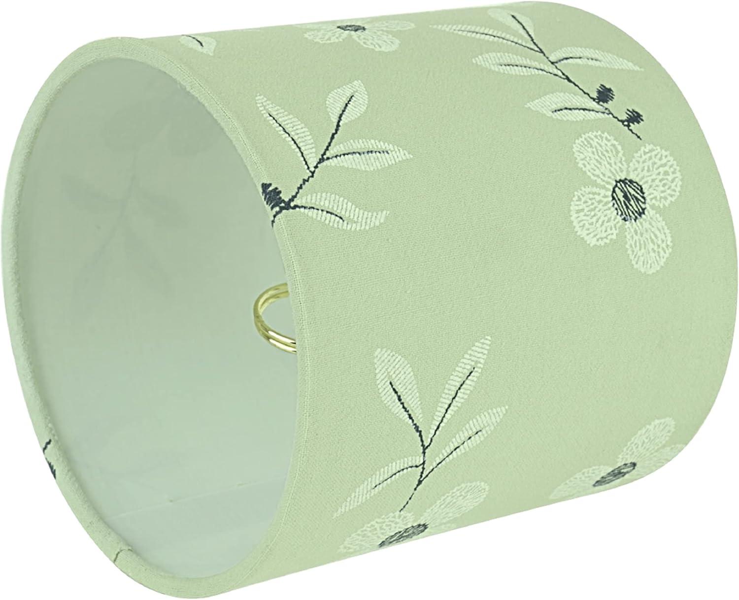 Aspen Creative 31197 Transitional Drum (Cylinder) Shaped Clip-On Construction Lamp Shade in Light Green, 5" wide (5" x 5" x 5")