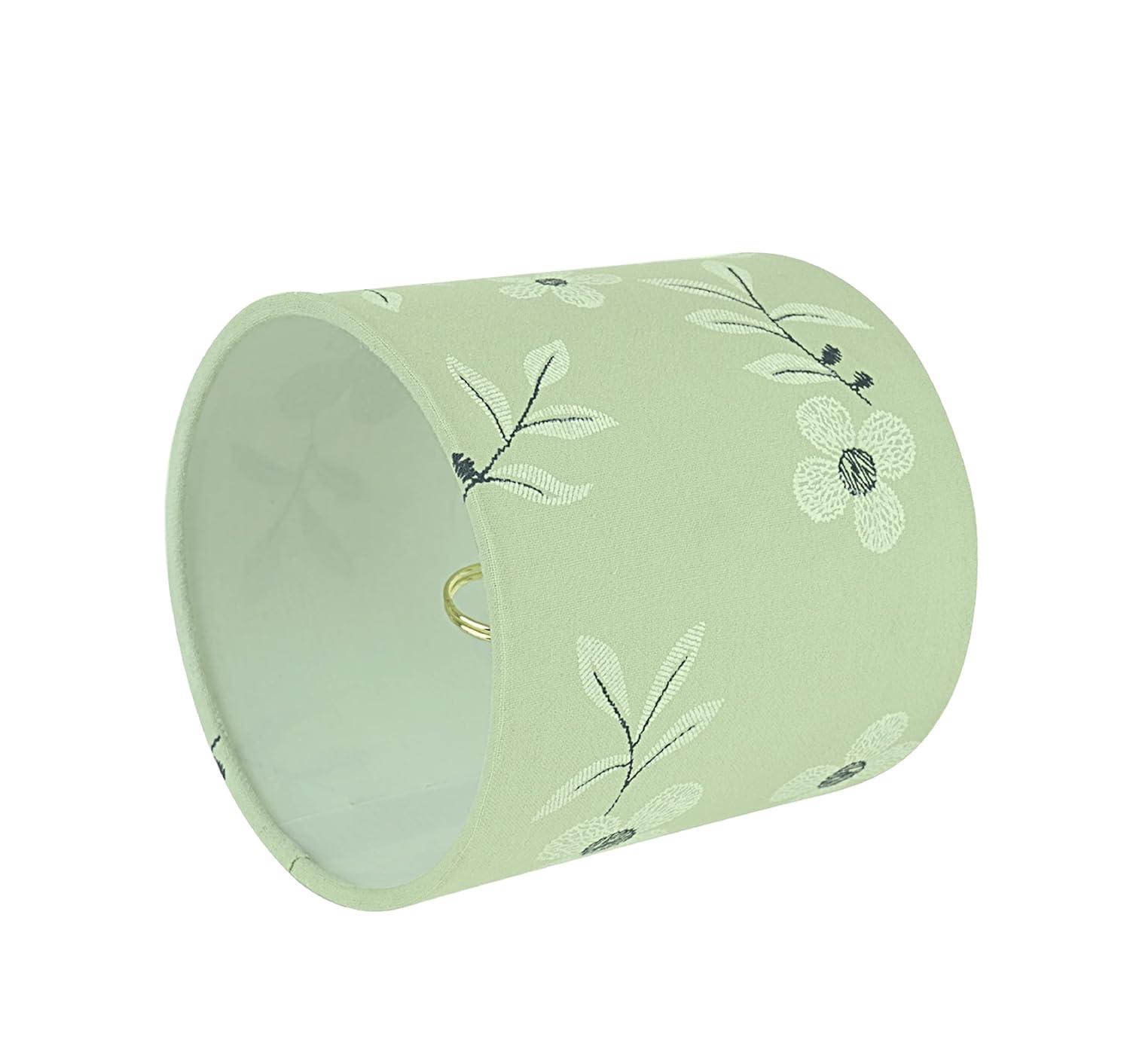 Aspen Creative 31197 Transitional Drum (Cylinder) Shaped Clip-On Construction Lamp Shade in Light Green, 5" wide (5" x 5" x 5")