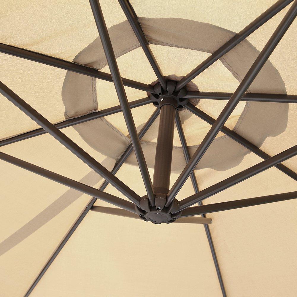 10ft Nude Steel Octagon Cantilever Side Post Umbrella