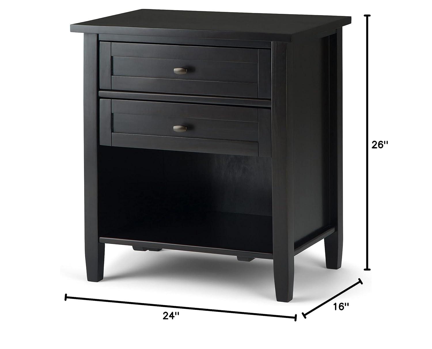 Simpli Home Warm Shaker 24"W Solid Wood Bedside Table with Two Drawers