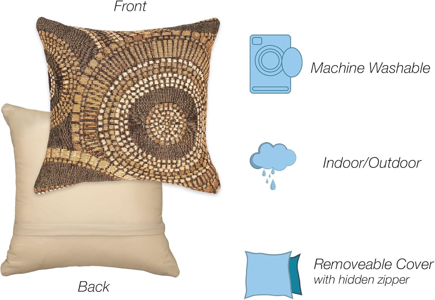 Liora Manne Marina Circles Indoor/Outdoor Pillow 18" X 18"