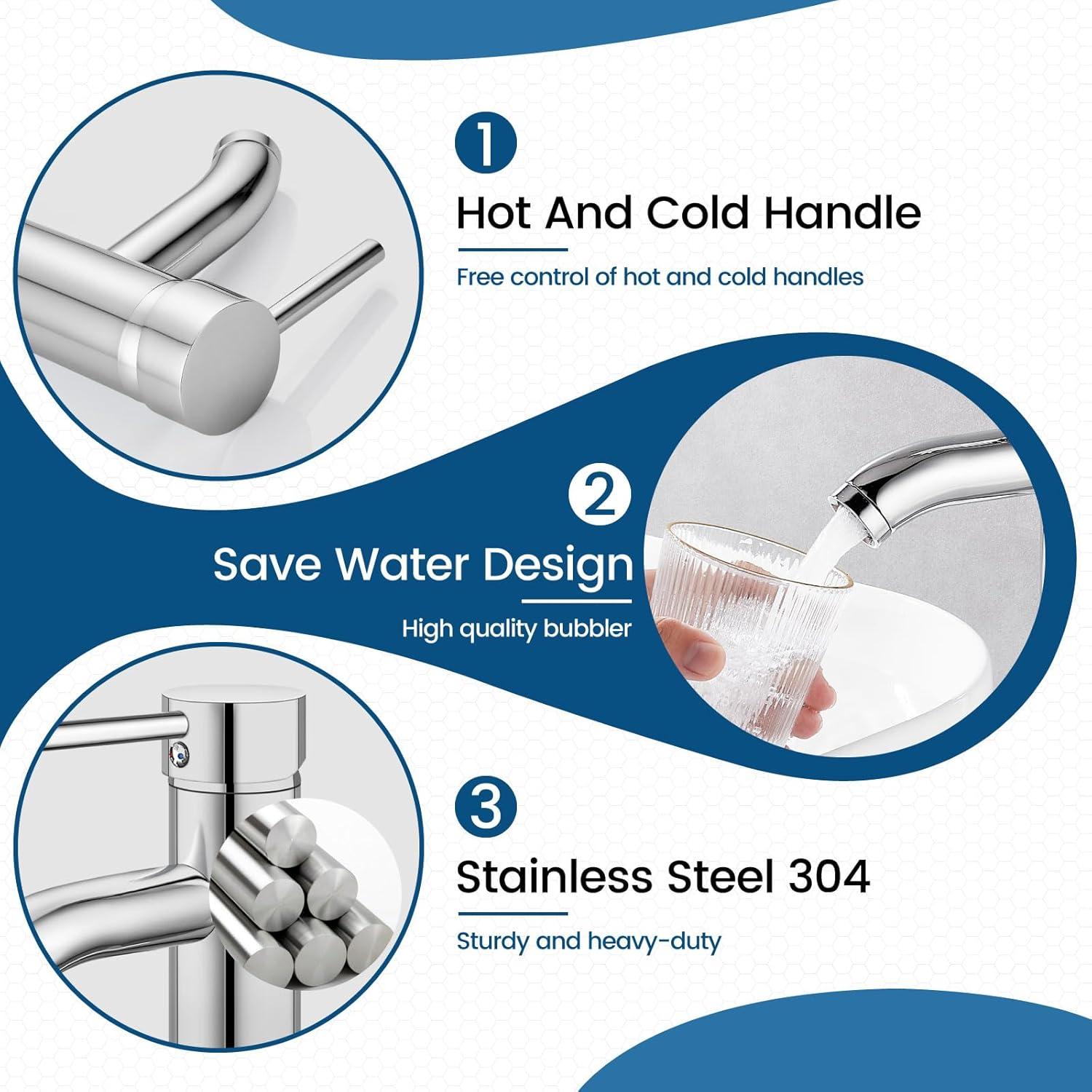 VIBRANTBATH Vessel Sink Faucet Single-handle Bathroom Faucet with Drain Assembly A-99052H-N-2