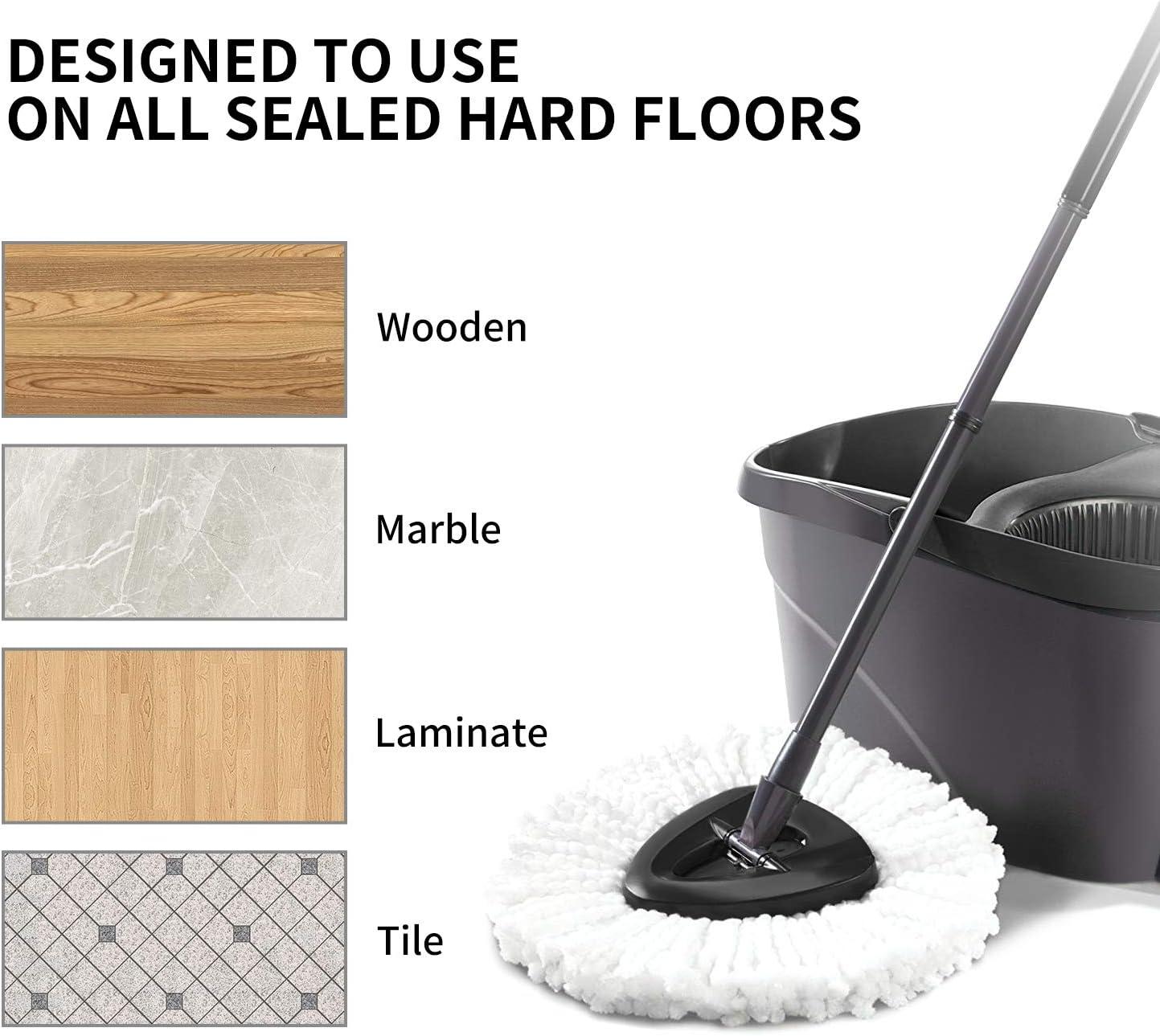 3 Pack Triangle Spin Mop Heads Replacements, Machine Washable Microfiber Spin Mop Refills for Floor Cleaning, Easy to Replace