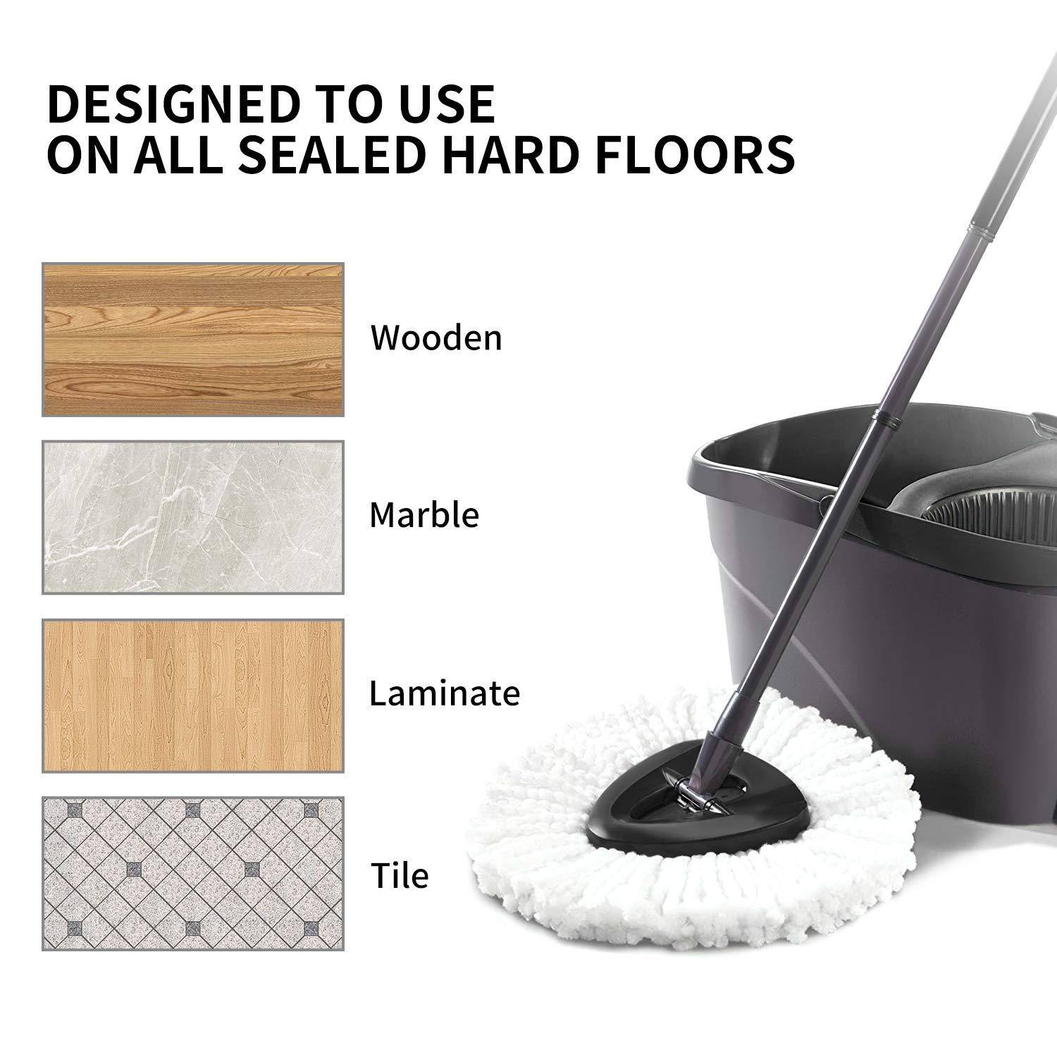 3 Pack Triangle Spin Mop Heads Replacements, Machine Washable Microfiber Spin Mop Refills for Floor Cleaning, Easy to Replace