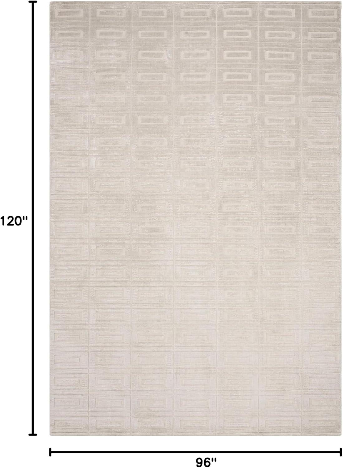 Pearl Geometric Hand-Knotted Wool and Viscose Area Rug, 8' x 10'