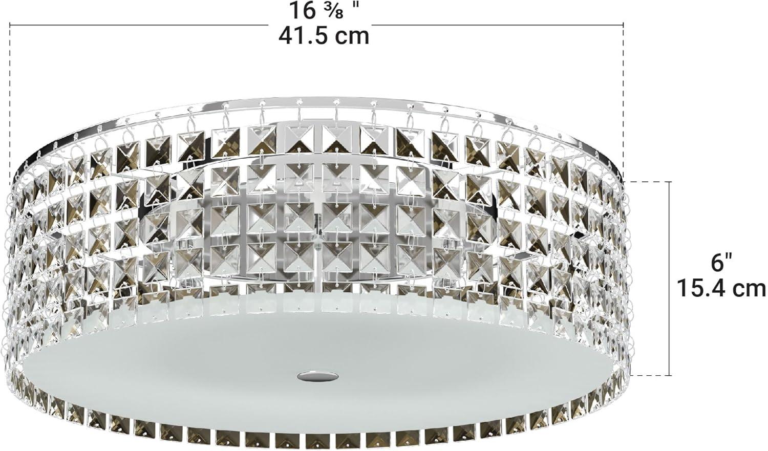 Bazz Lighting Pl3416on Glam-Gatsby 6 Light 16" Wide Semi-Flush Drum Ceiling Fixt - Chrome