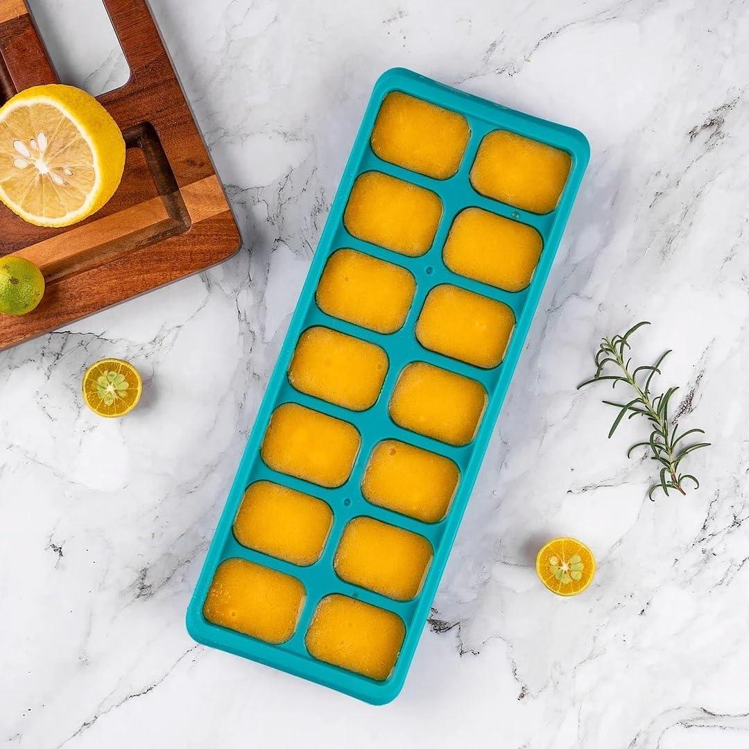 Ice Tray Easy Release White Ice Cube Trays, 16 Cube (Pack of 2) (2867-WHT-2)