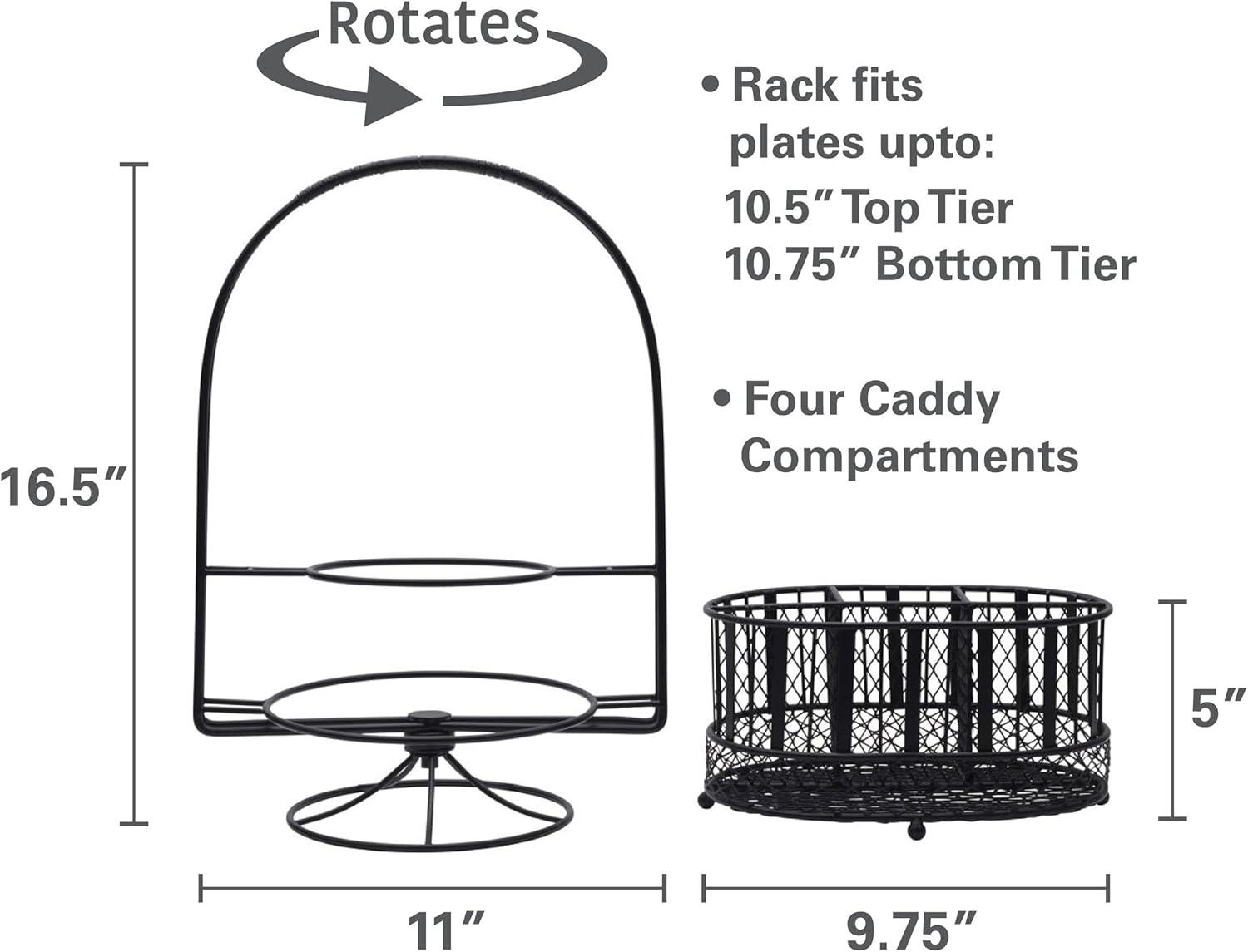 Black Iron Circular Rotating Spice Rack