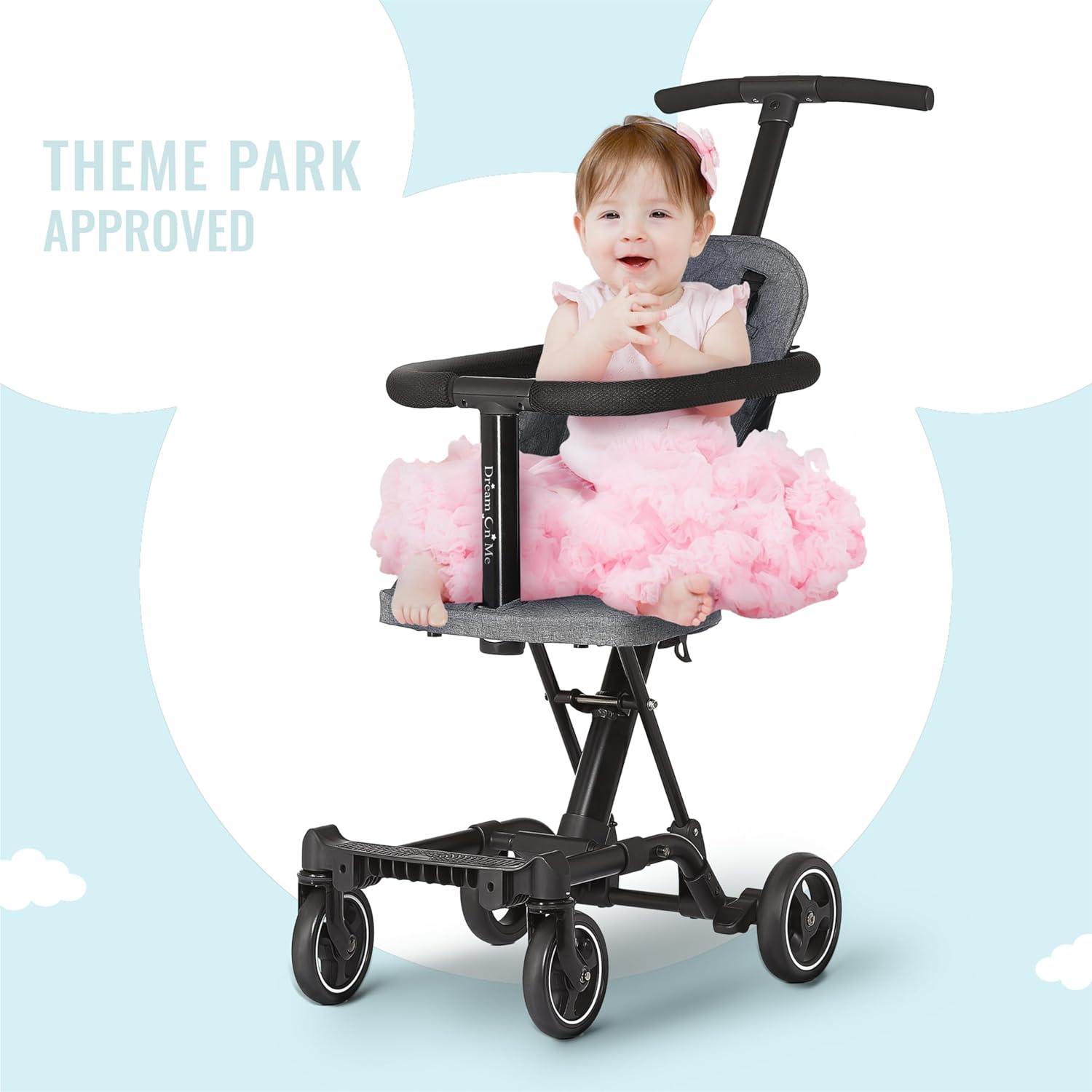 Dream On Me Coast Rider Travel Stroller Lightweight Stroller Compact Portable Vacation Friendly Stroller, Gray
