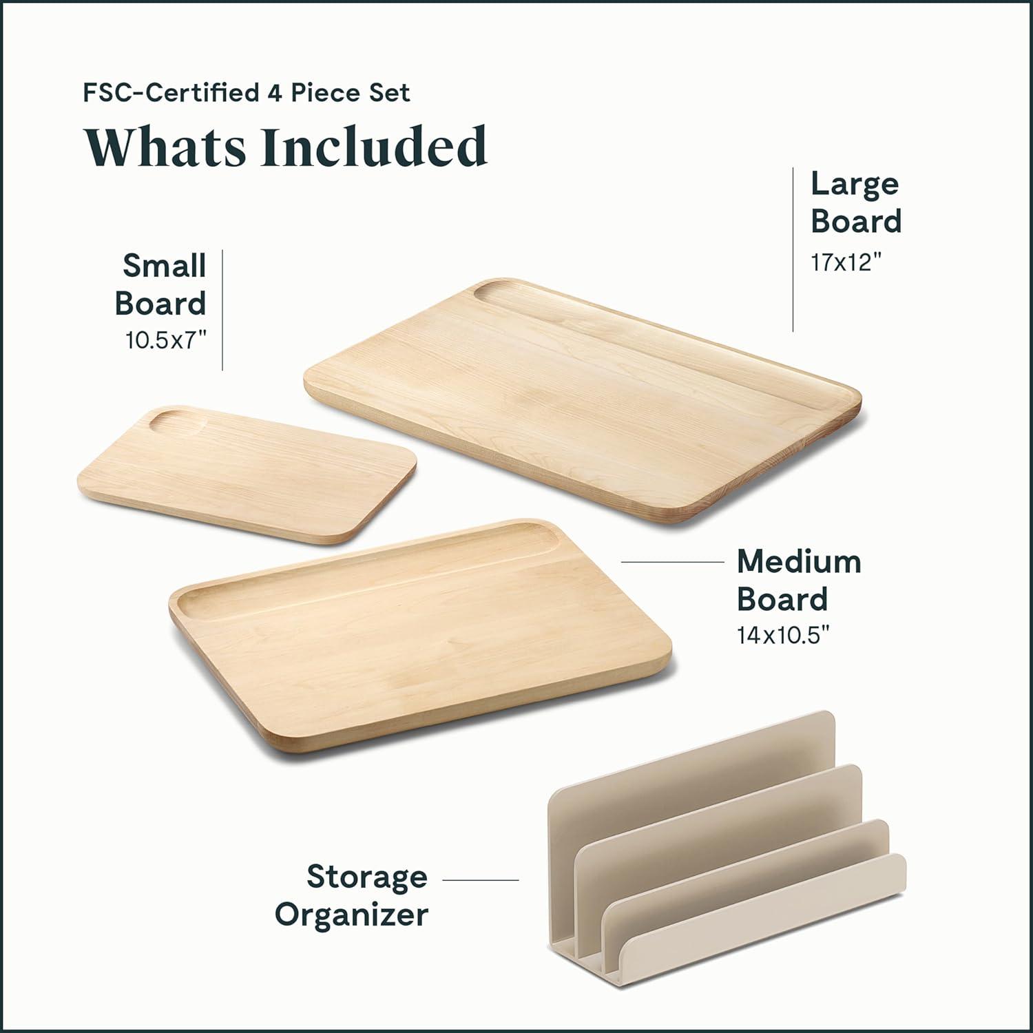 Caraway Birch Wood 4-Piece Cutting Board Set