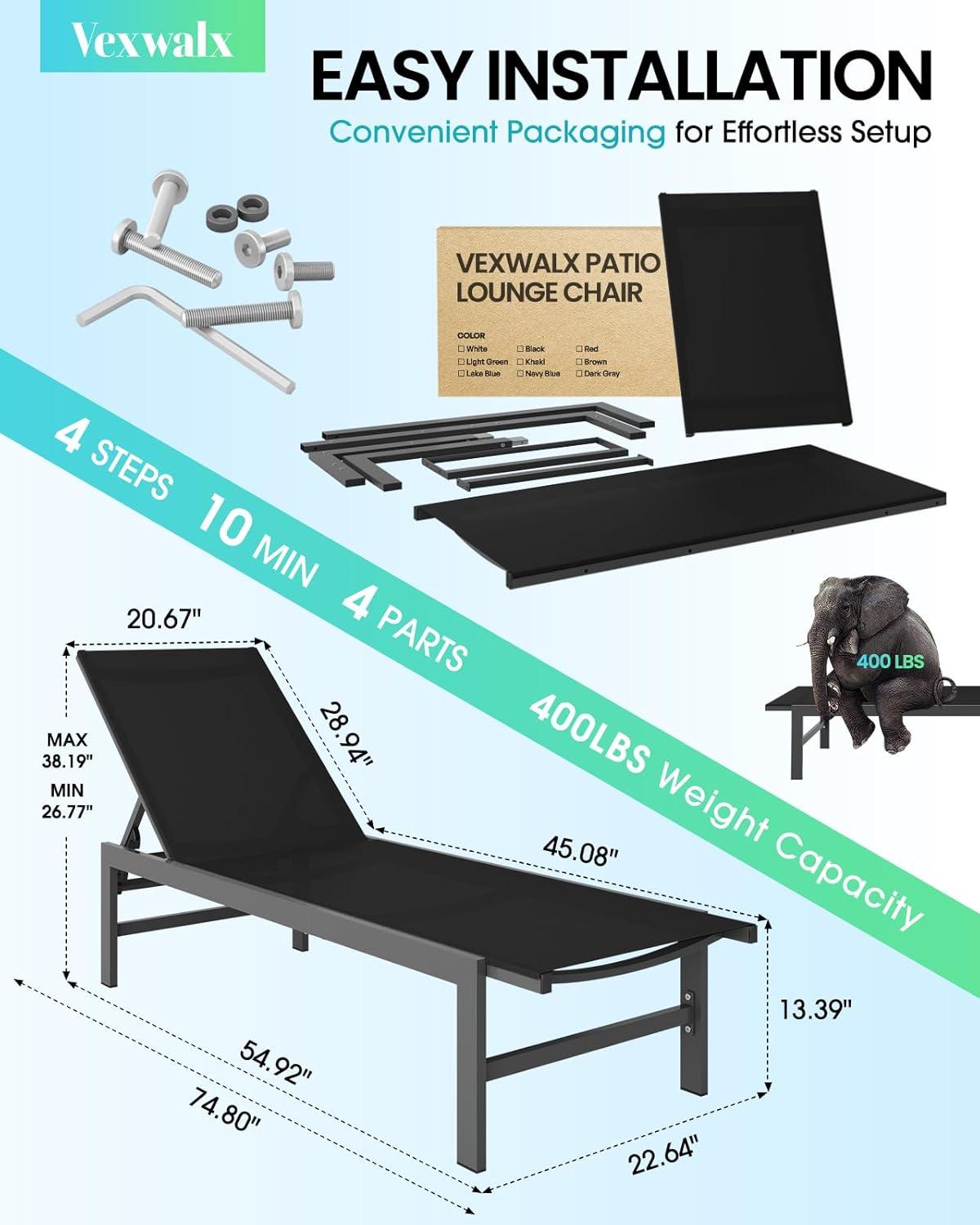 Blevens Outdoor Aluminum Chaise Lounge (Set of 2)
