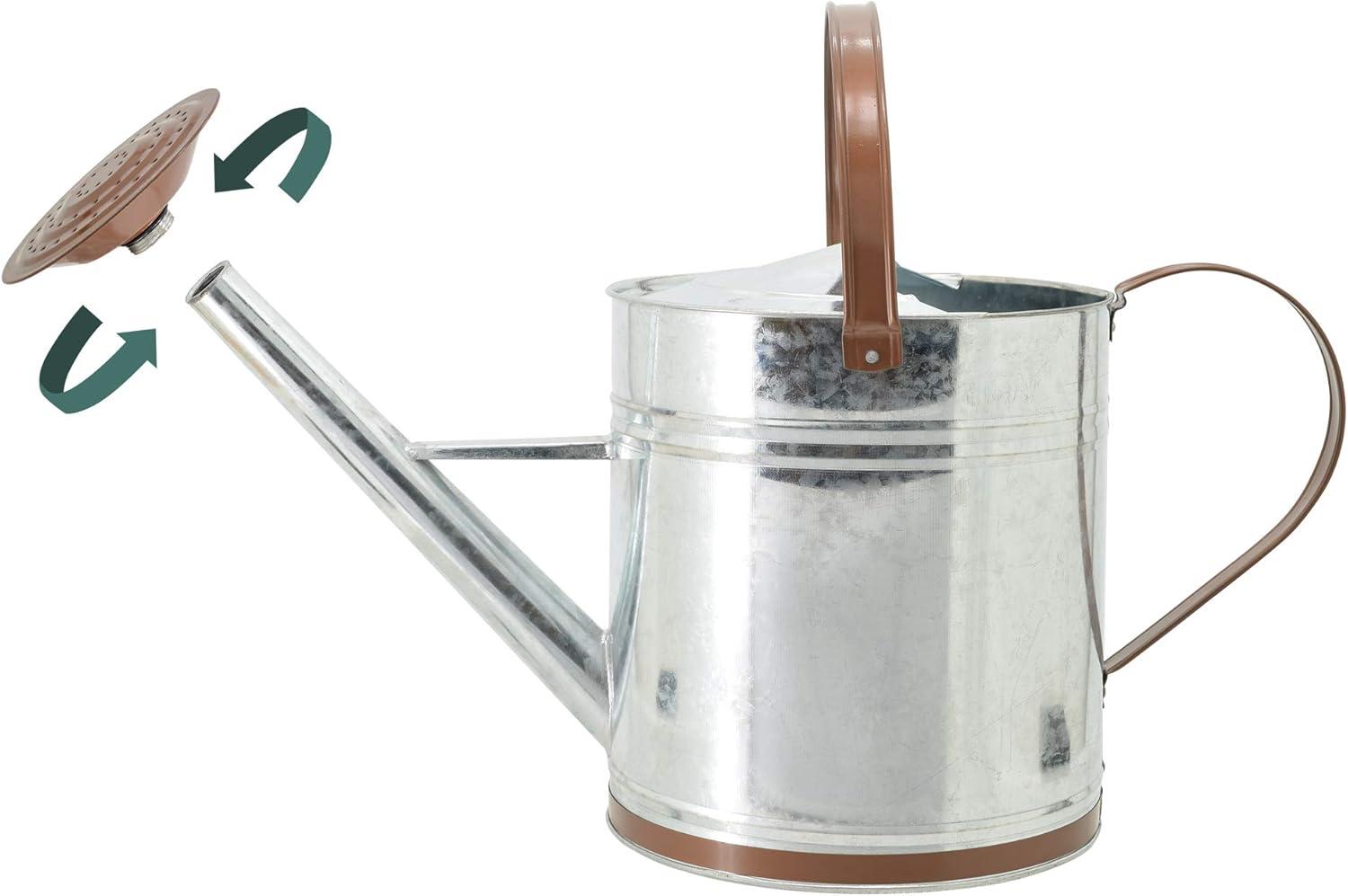 Classic 2.6 Gal Shiny Galvanized Metal Watering Can