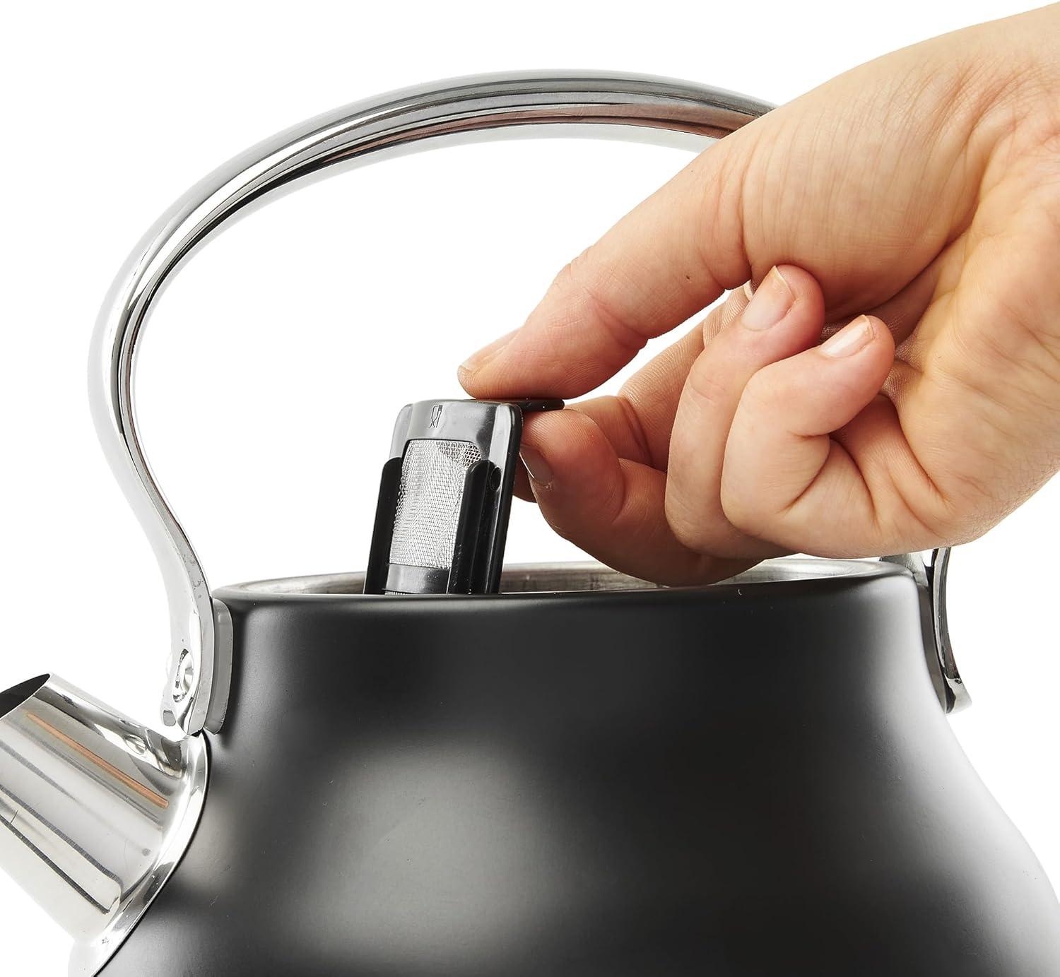 Haden Margate Poodle and Blonde Electric Kettle 1.7 Liter Cordless Stainless Steel with Tottenham Dalmatian Print and Auto Shut Off, Multicolor