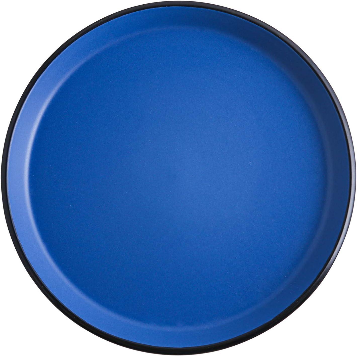 Blue and Black Ceramic 32-Piece Dinnerware Set, Service for 8