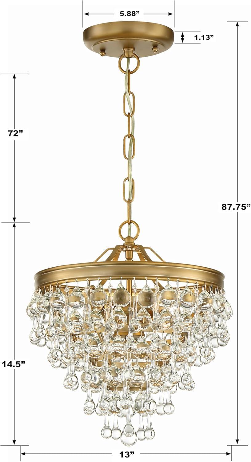 Vibrant Gold Mini Chandelier with Crystal Accents