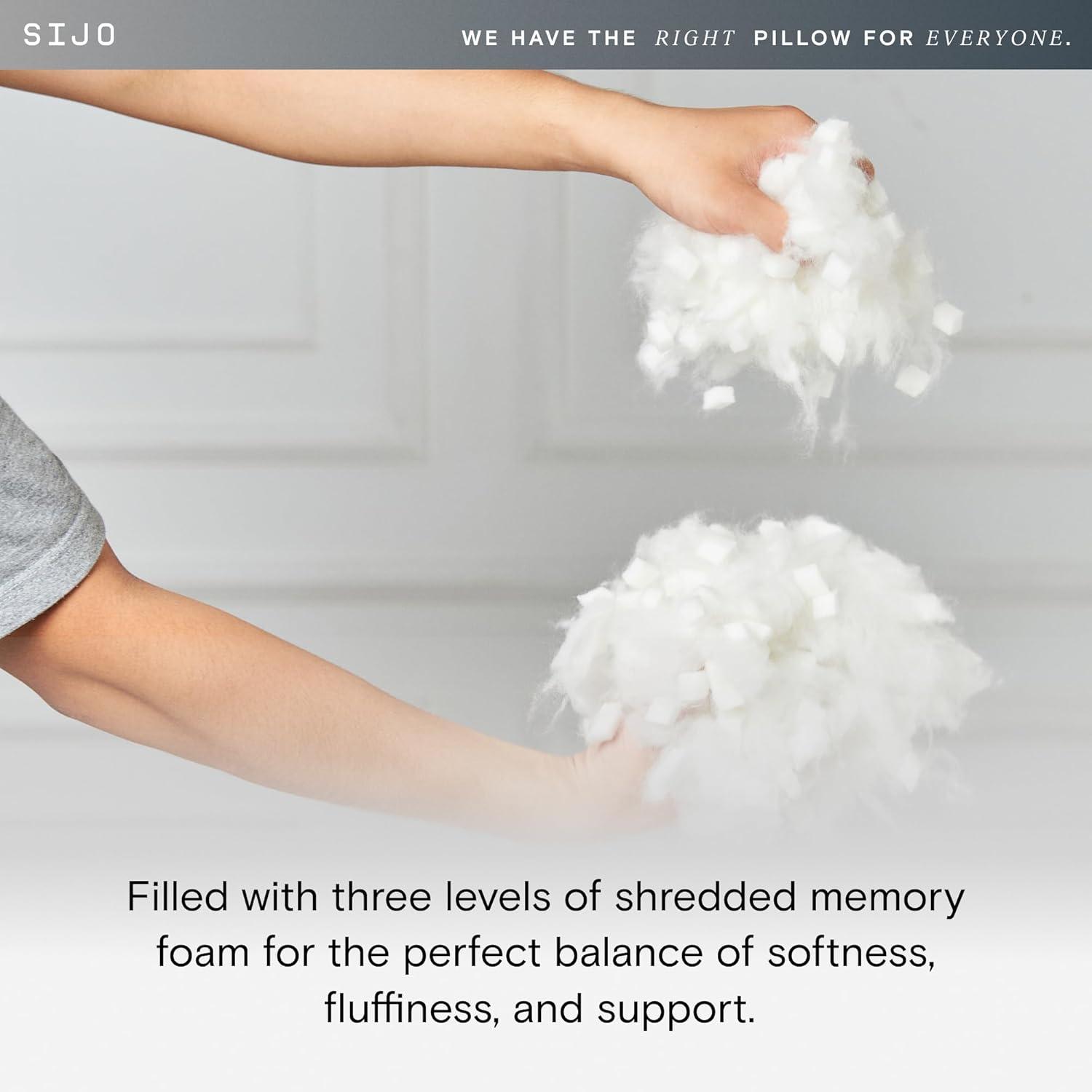 White Adjustable Memory Foam Cooling Pillow with Fill Pouch