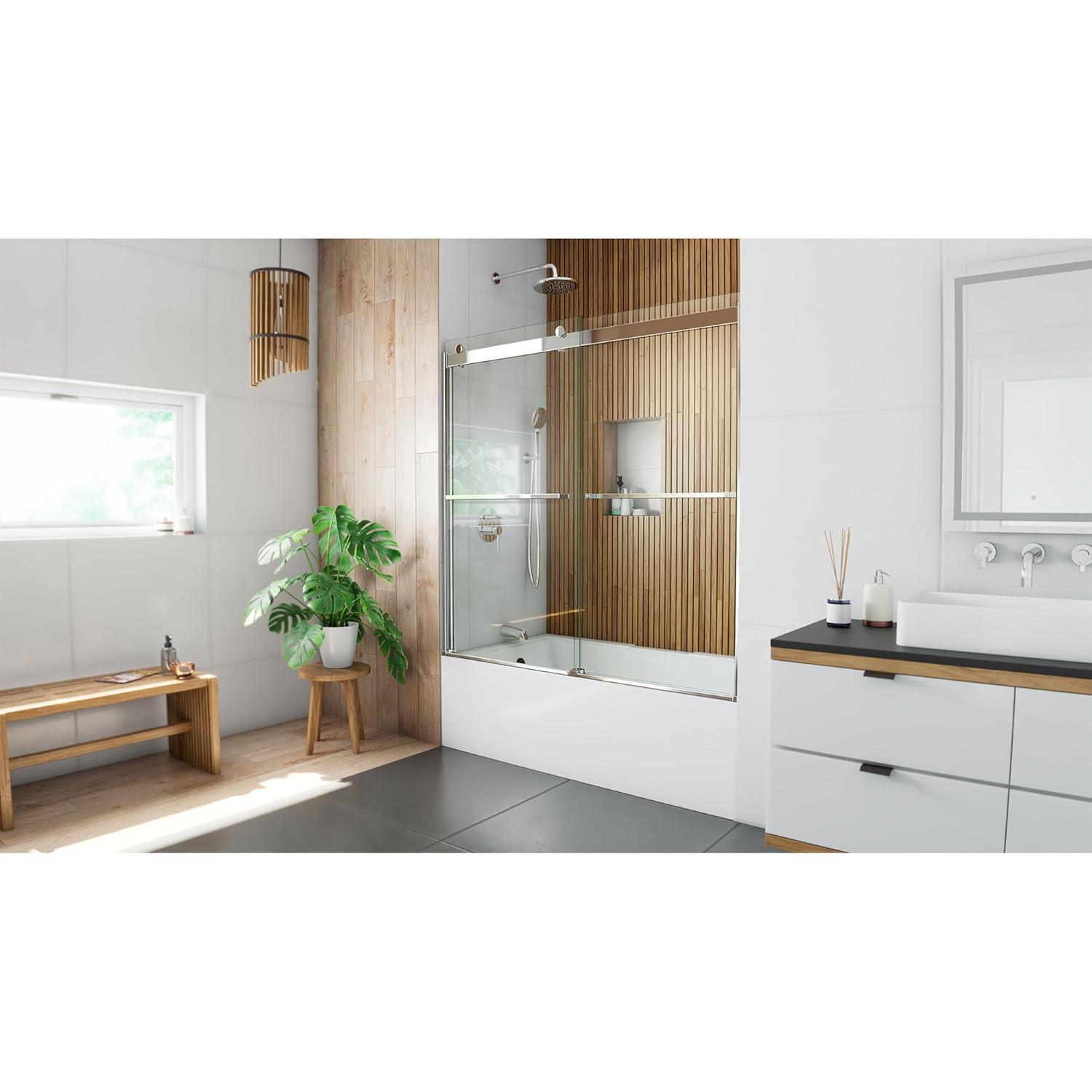 Sapphire 56" W x 60" H Bypass Semi-Frameless Tub Door with ClearMax™ Technology