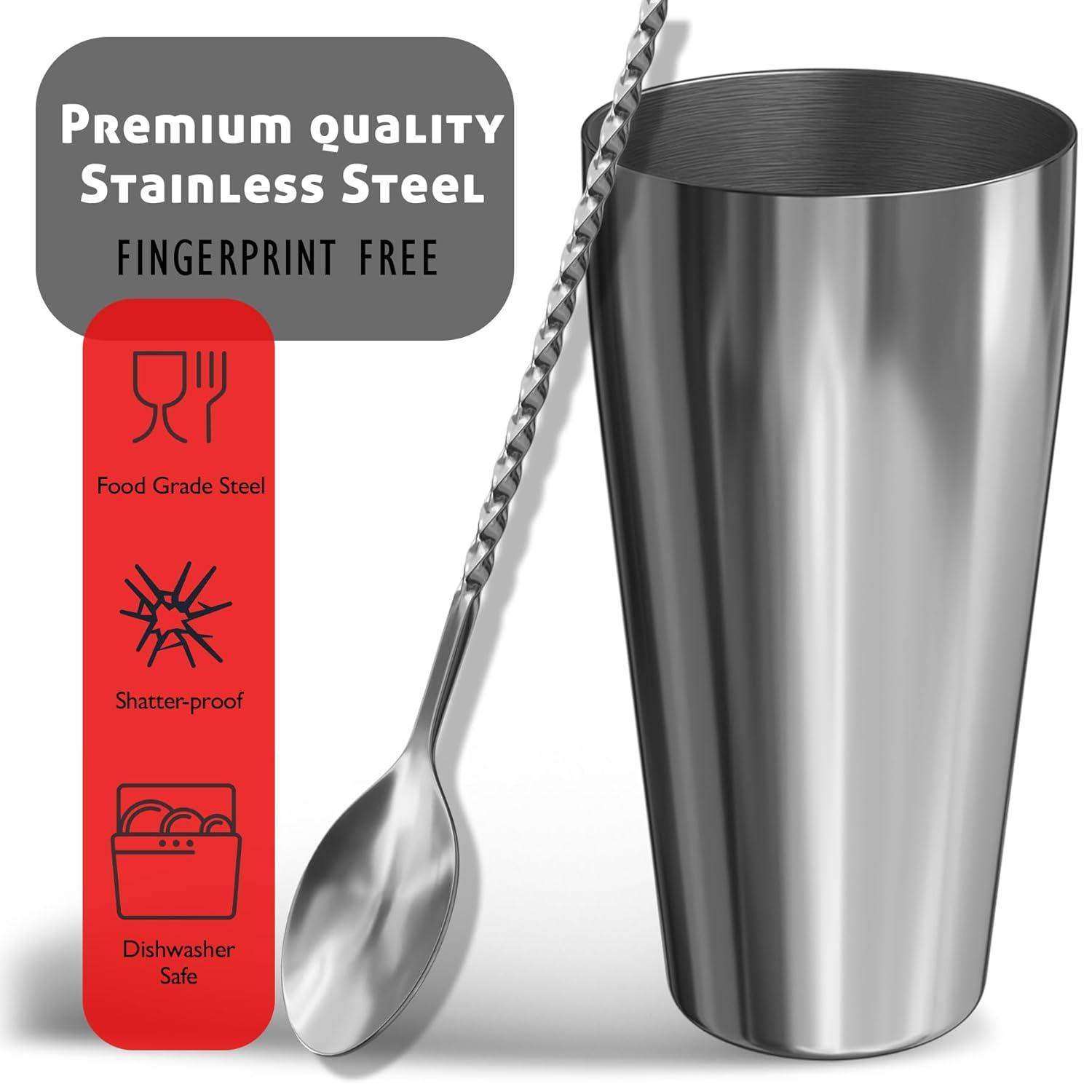 Joytable Joytable 8 Piece Stainless Steel Cocktail Shaker Bar Tool Set