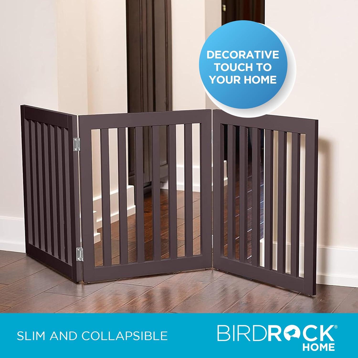 BirdRock Home Wood Free Standing Pet Gate