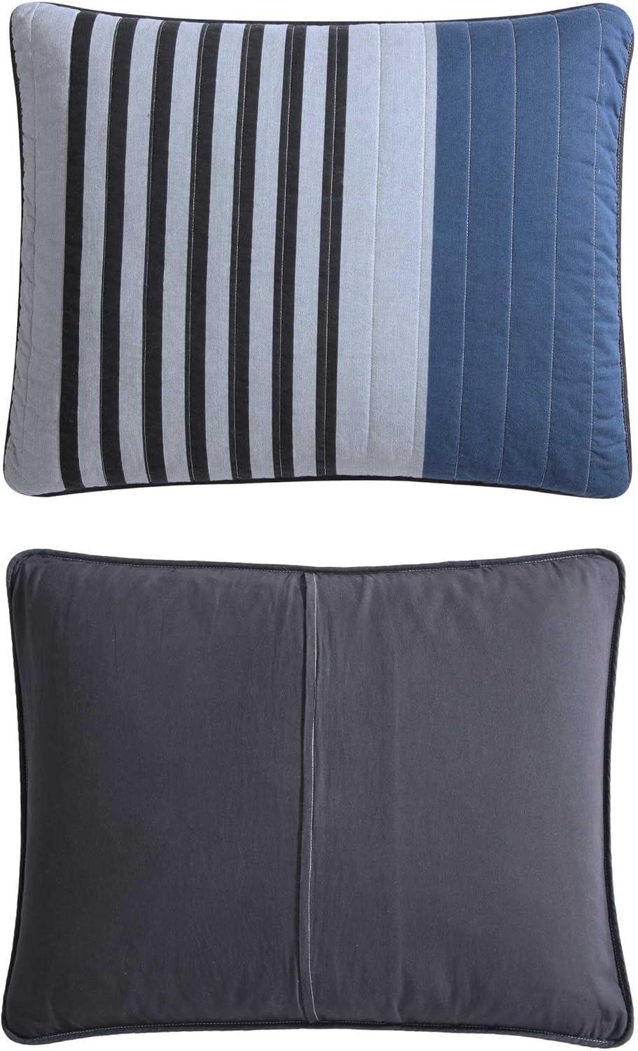 Nautica Rendon Cotton Reversible Charcoal Quilt Set