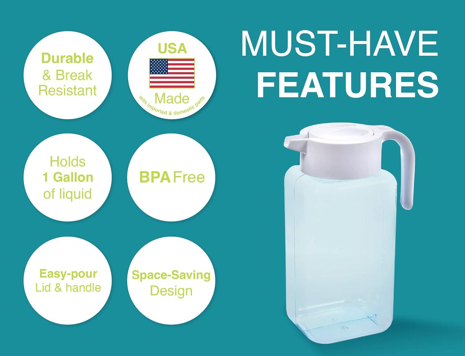 Arrow 1 Gallon H2O Square Pitcher