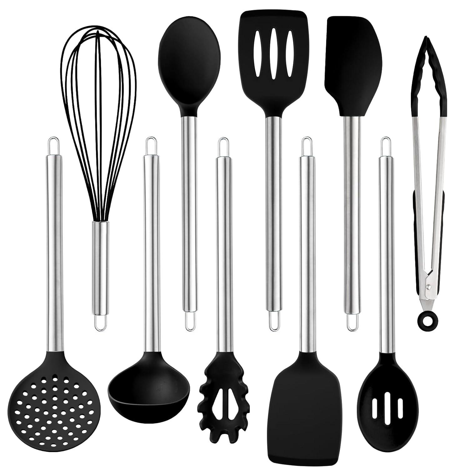 COOK WITH COLOR 10-Pc Cooking Utensils Set Kitchen Gadgets & Essentials, Mint