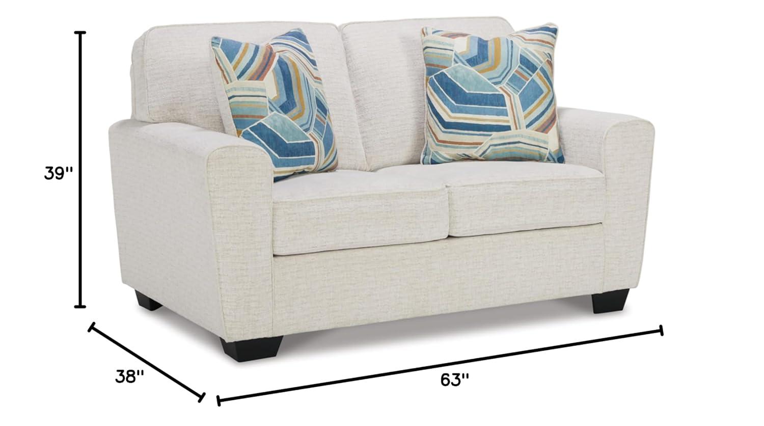 Signature Design by Ashley Cashton Snow Loveseat with Decorative Accent Pillows