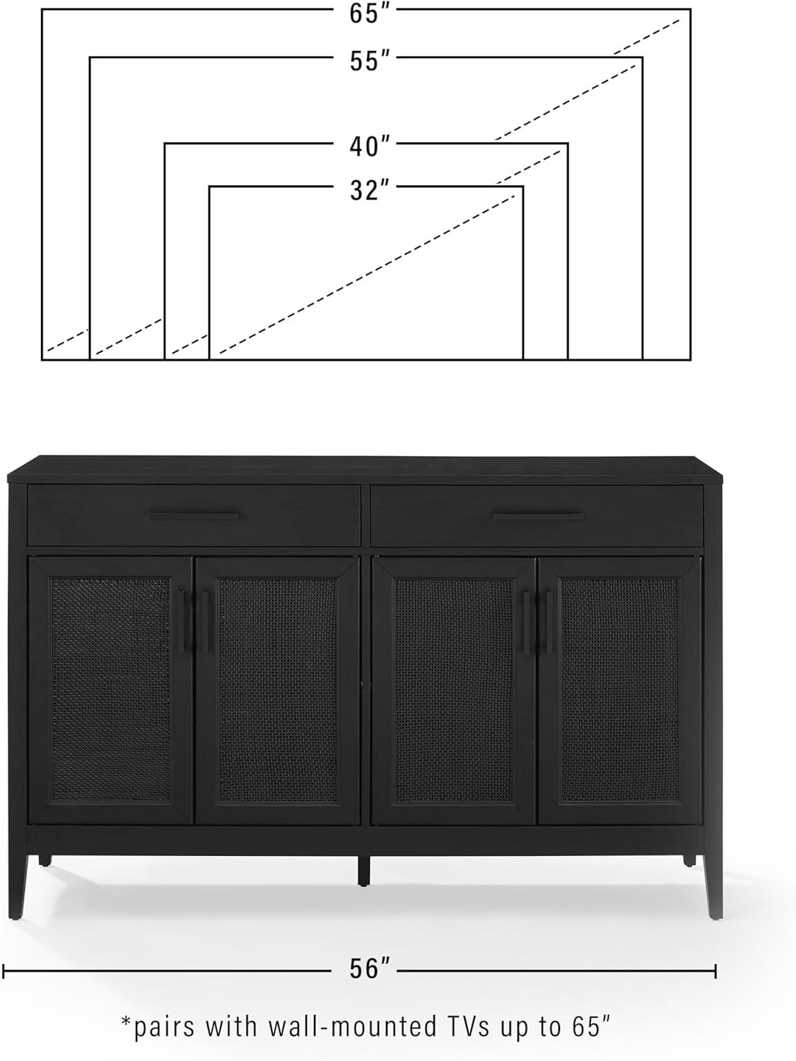 Milo Sideboard Black - Crosley