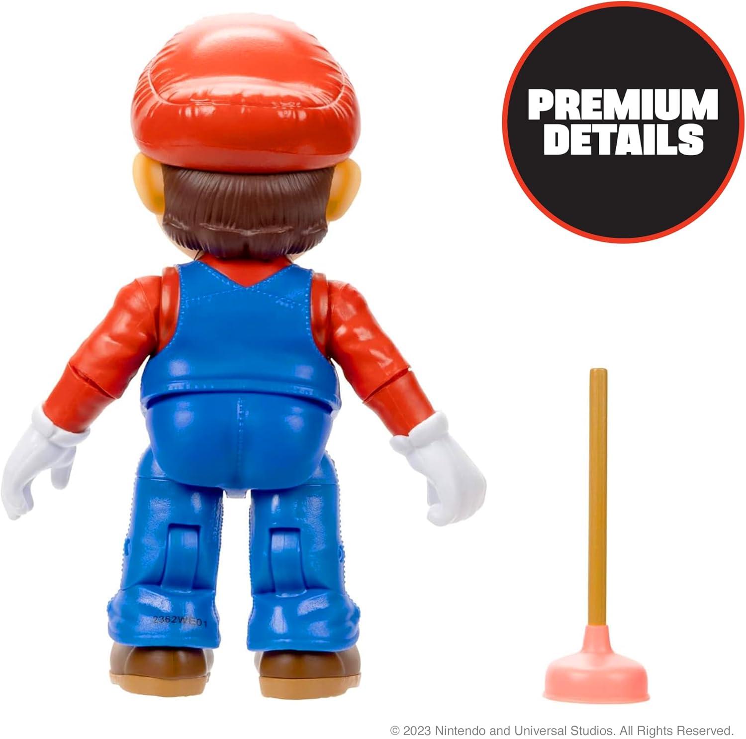 Nintendo The Super Mario Bros. Movie Mario Figure with Plunger Accessory