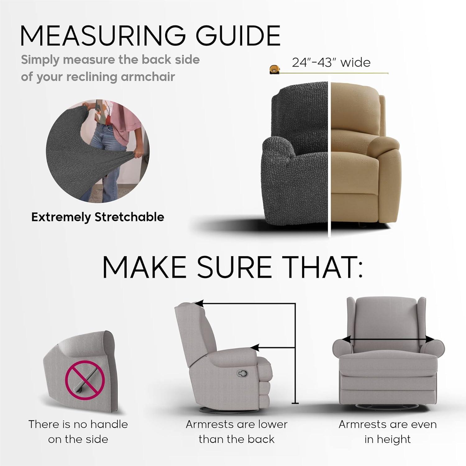 Stretchy Slipcover for Recliner Armchair - Italian Style & Premium Quality - Mille Righe Collection