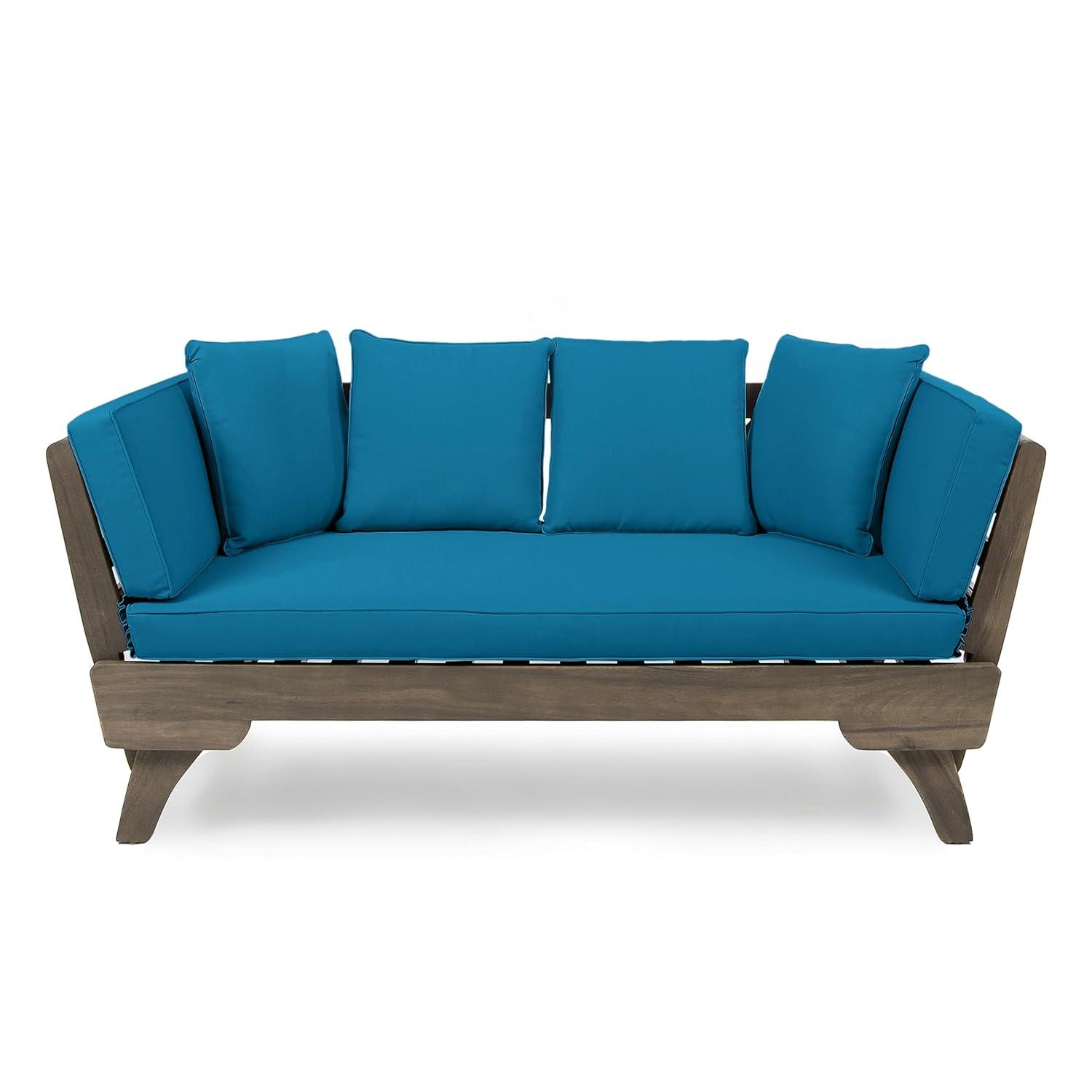 Christopher Knight Home Ottavio Outdoor Daybed with Cushions by  Dark Teal 3