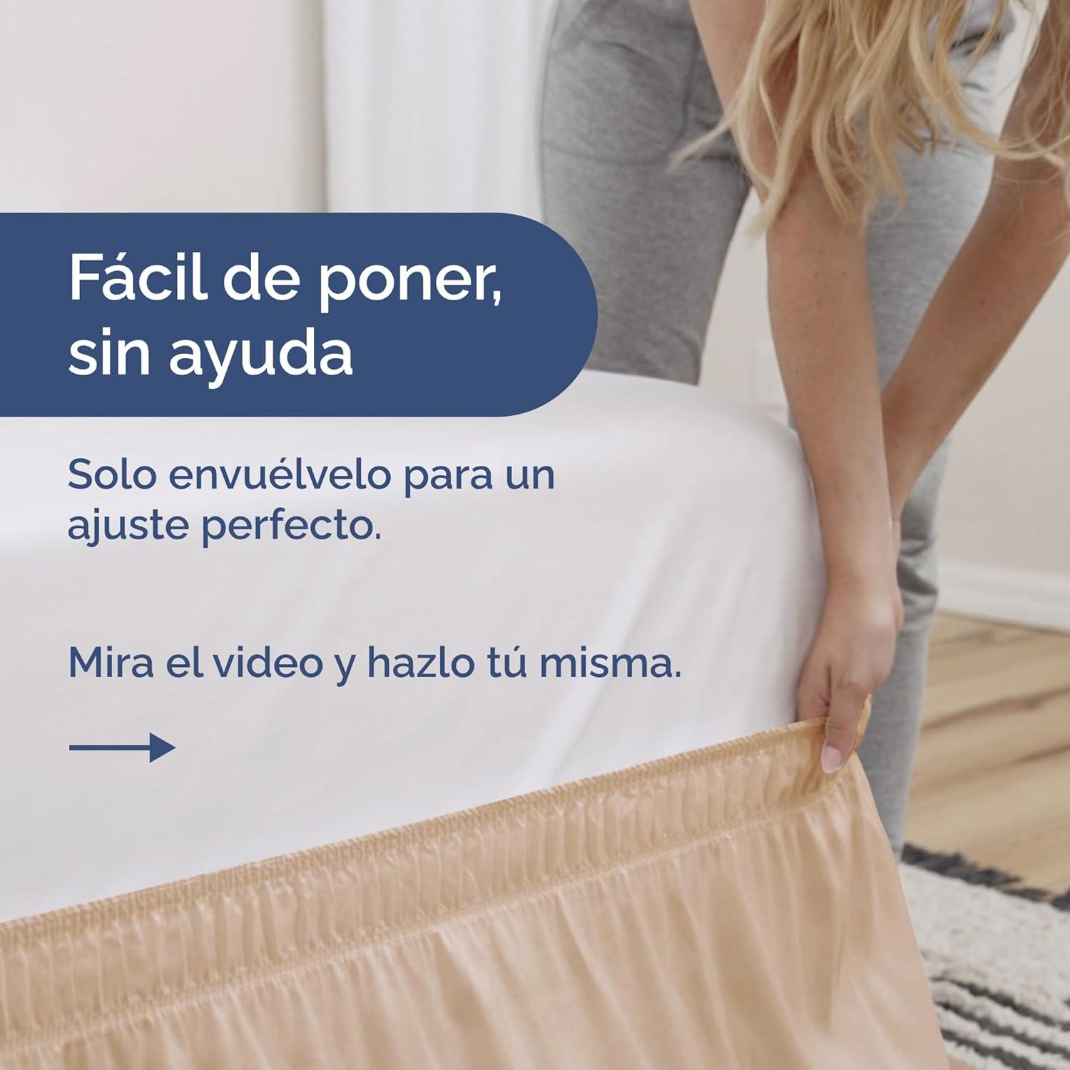 CGK Linens Ruffled Elastic Wrap Around Tailored Bed Skirt