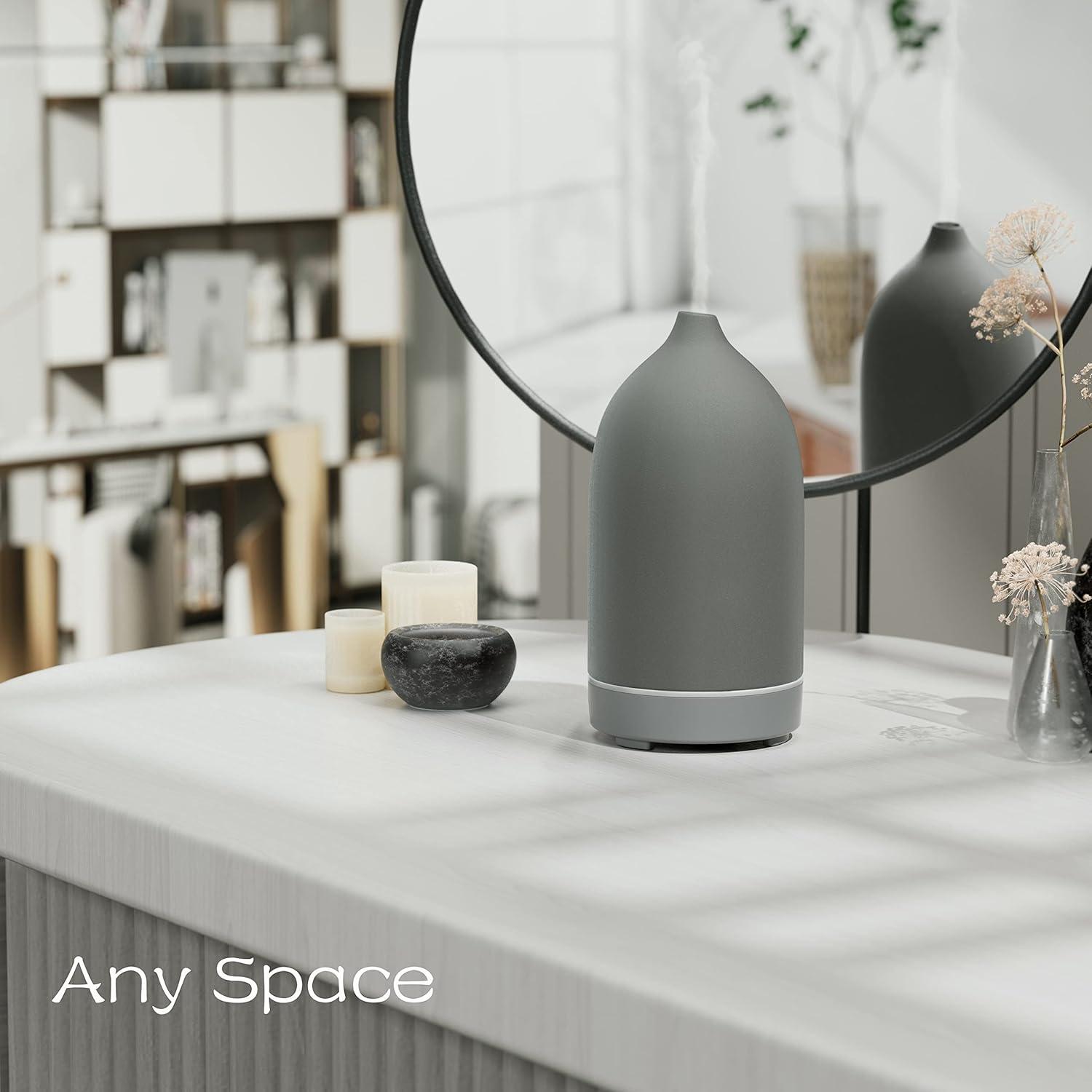 Gray Ceramic Electric Aromatherapy Diffuser with Timer