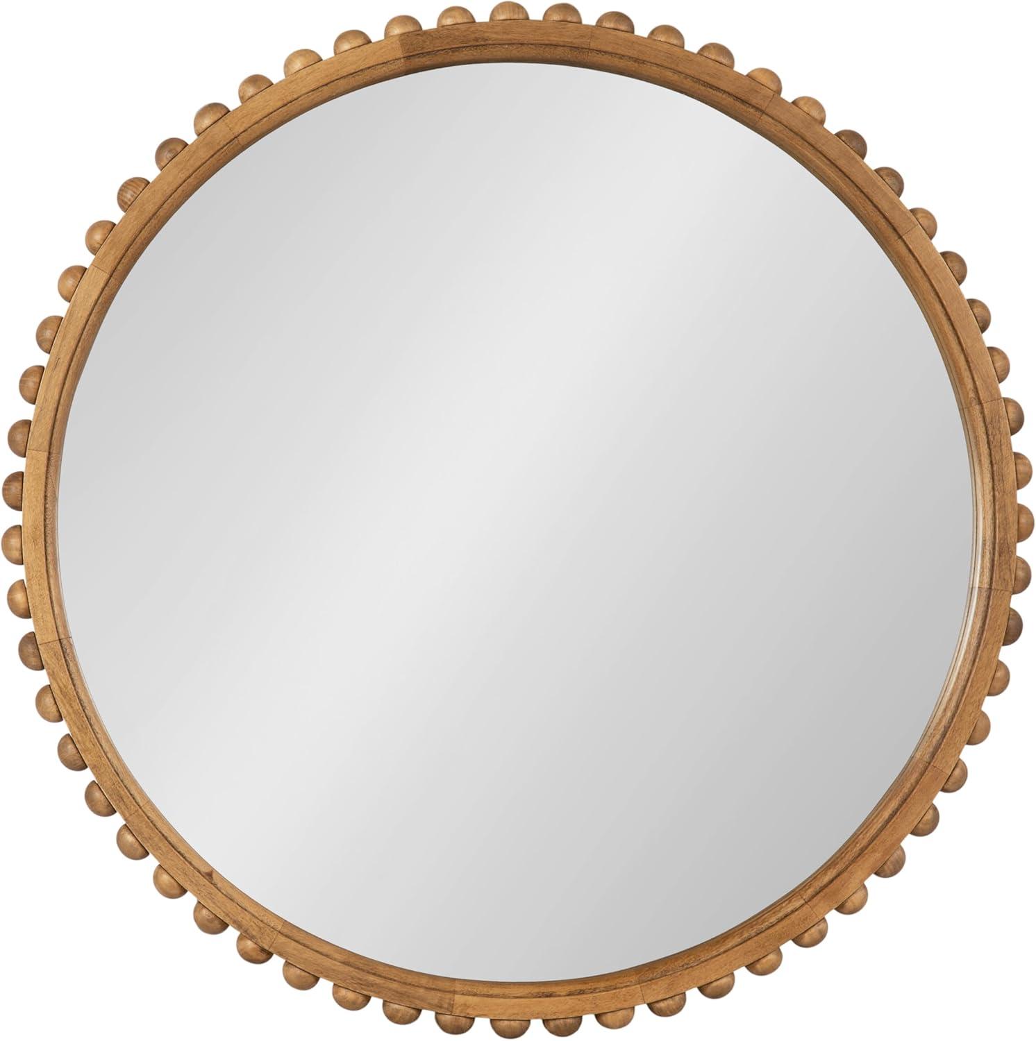 Kate & Laurel All Things Decor 24"x24" Beadbrook Round Wall Mirror