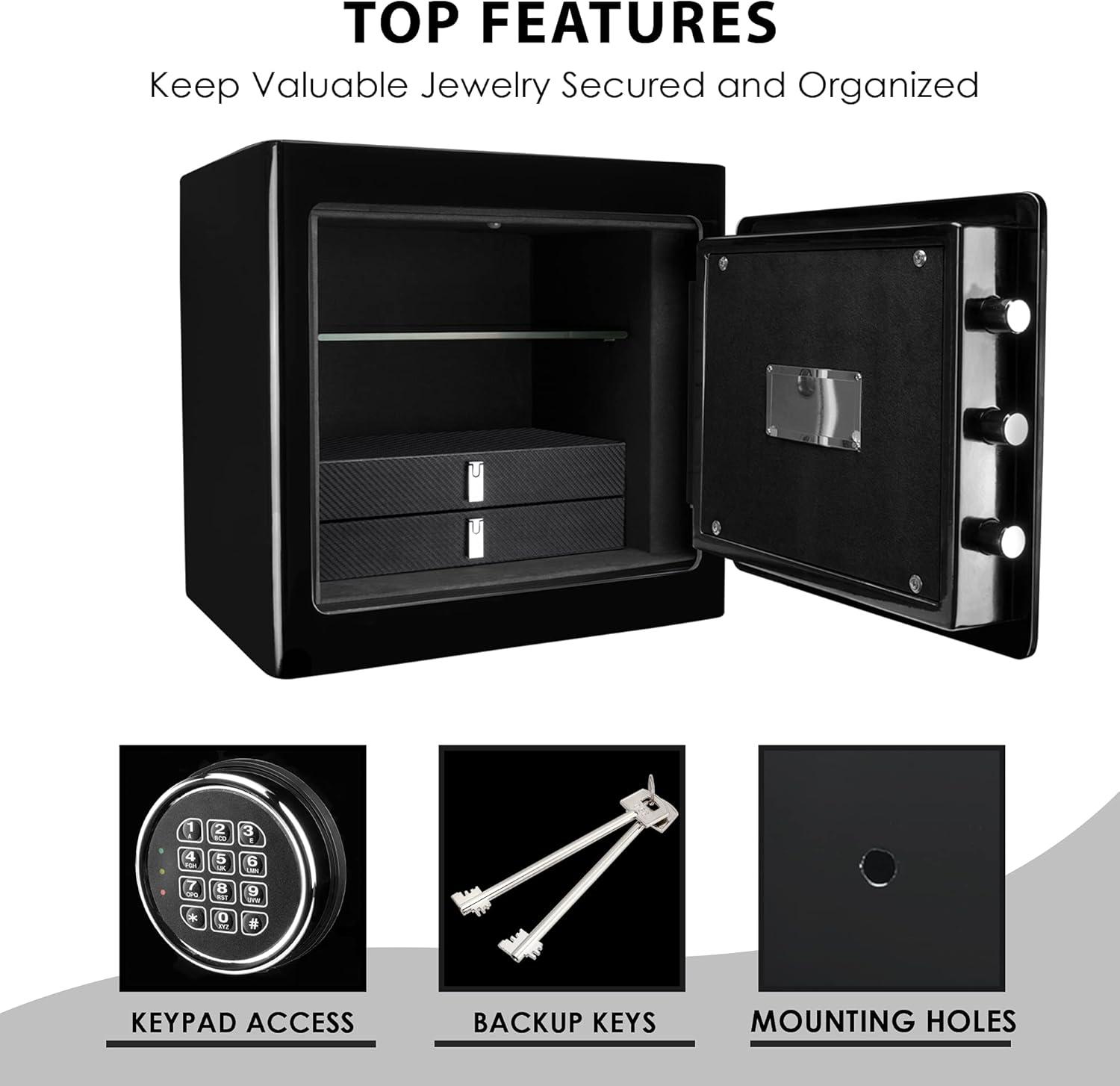 BARSKA Black Keypad Jewelry Safe