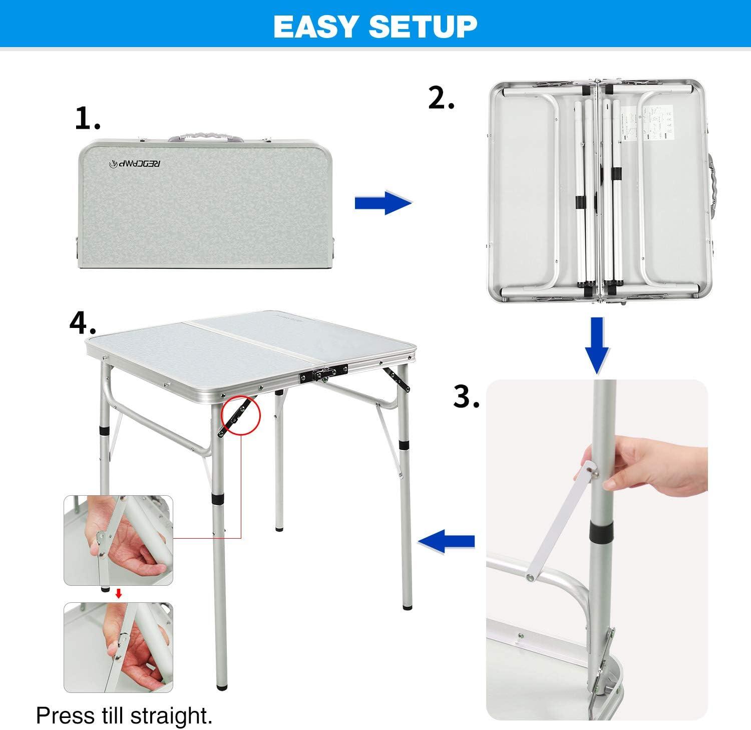 REDCAMP Square Outdoor Folding Camping Table