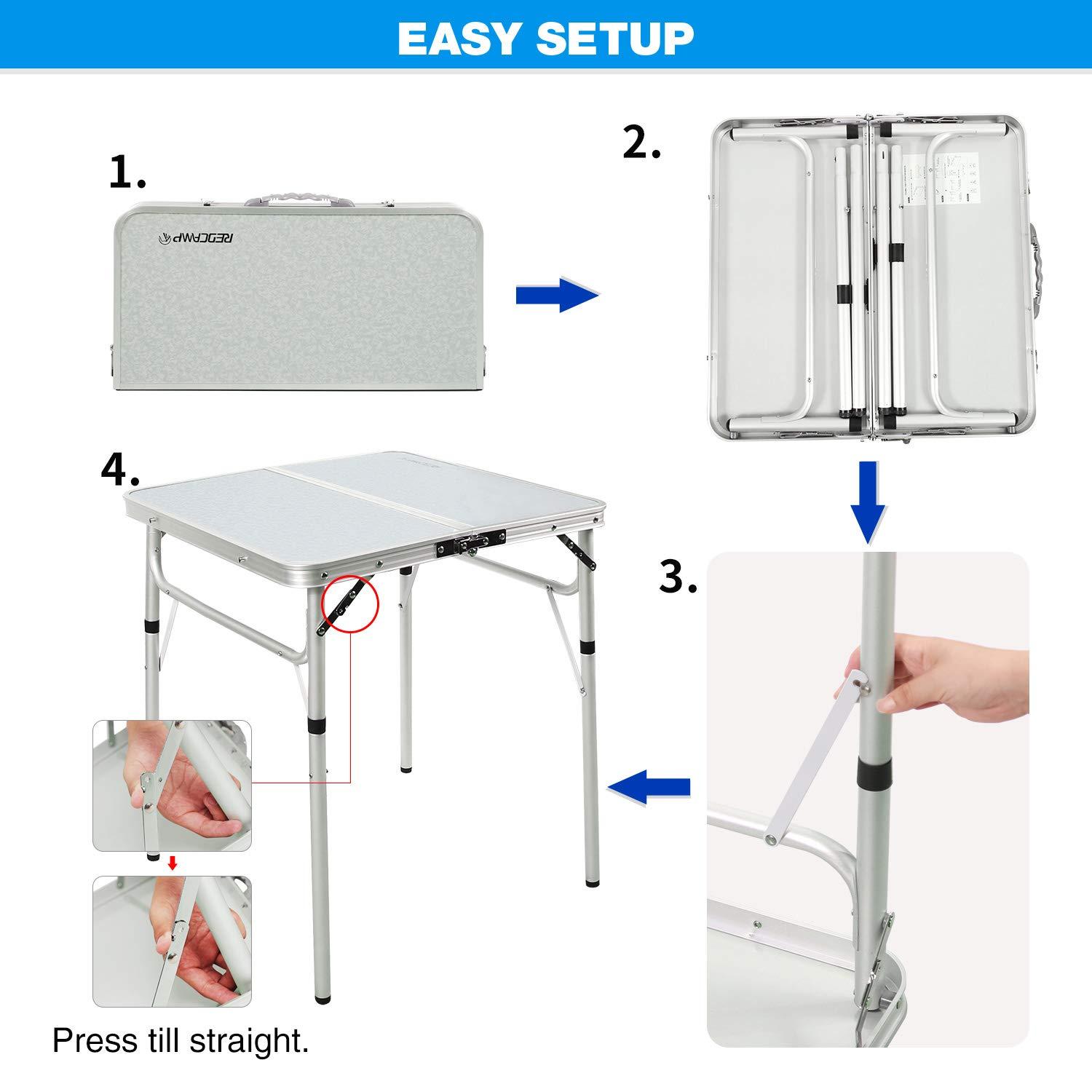 REDCAMP Square Outdoor Folding Camping Table