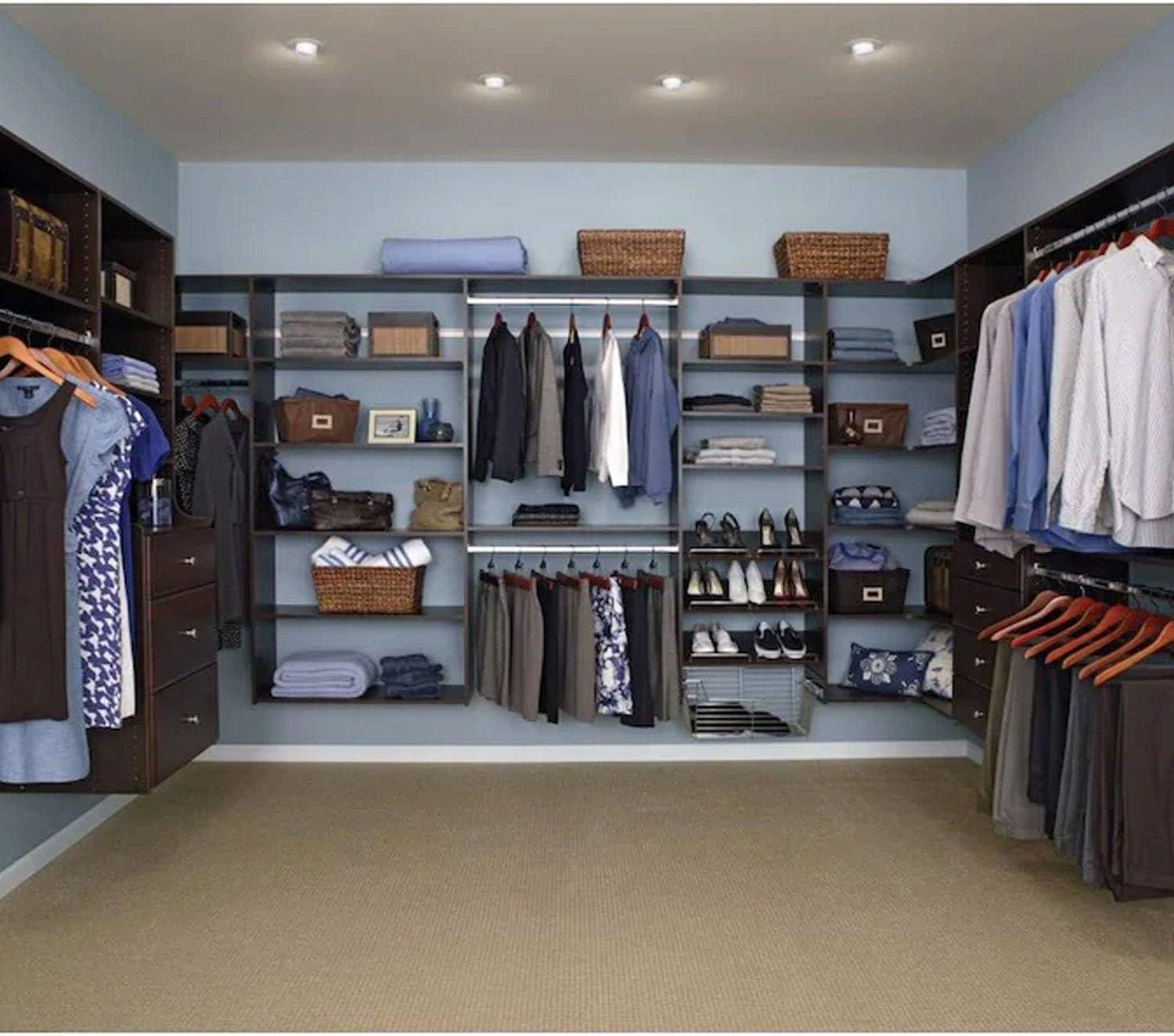 Truffle Wall Mounted Closet Organizer with Shelves and Rods