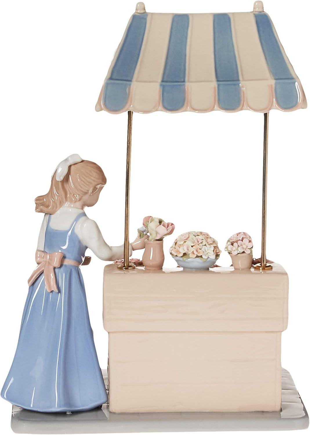 Kevins Gift Shoppe Hand Crafted Ceramic Girl Flower Shop Centerpiece Figurine