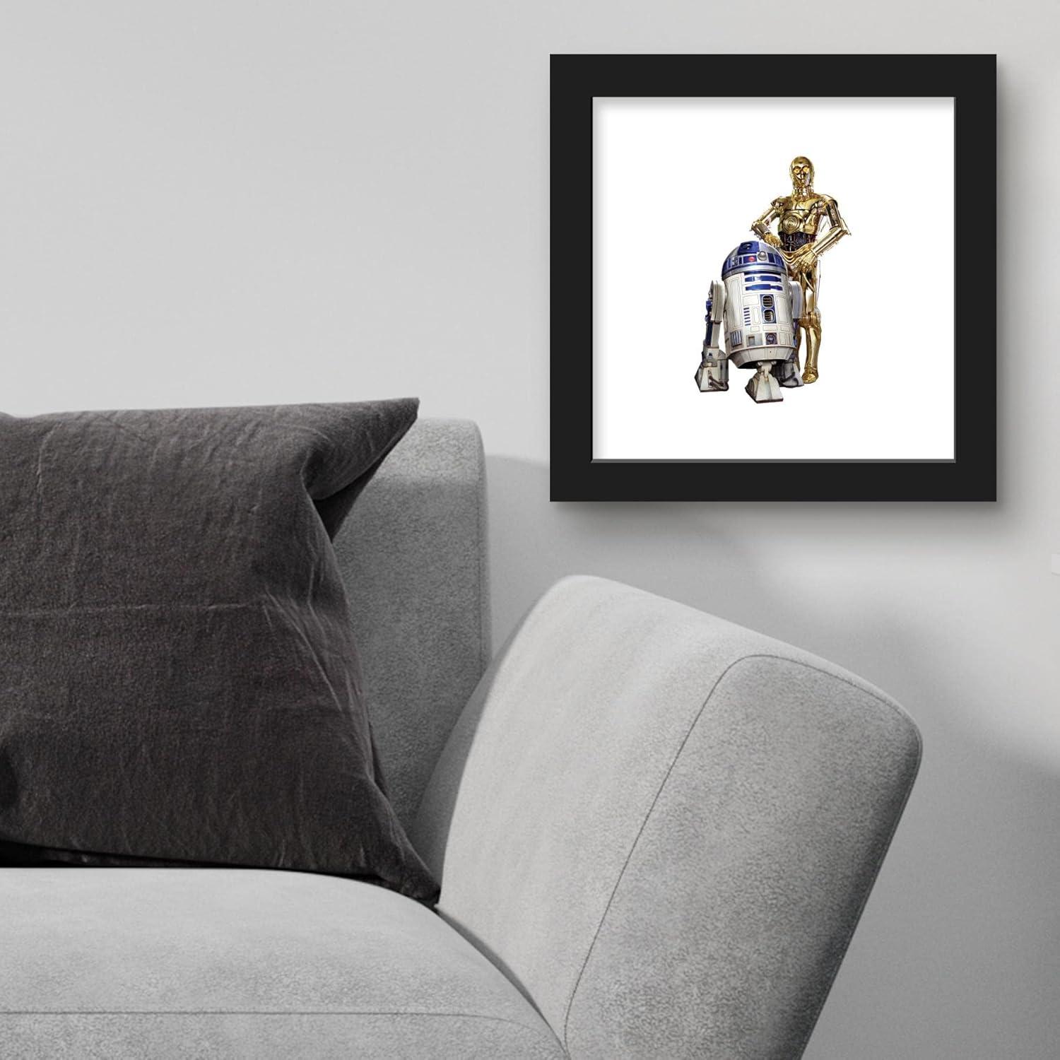 Gallery Pops Star Wars: Saga - R2-D2 and C-3PO Wall Art, Black Framed Version, 12" x 12"