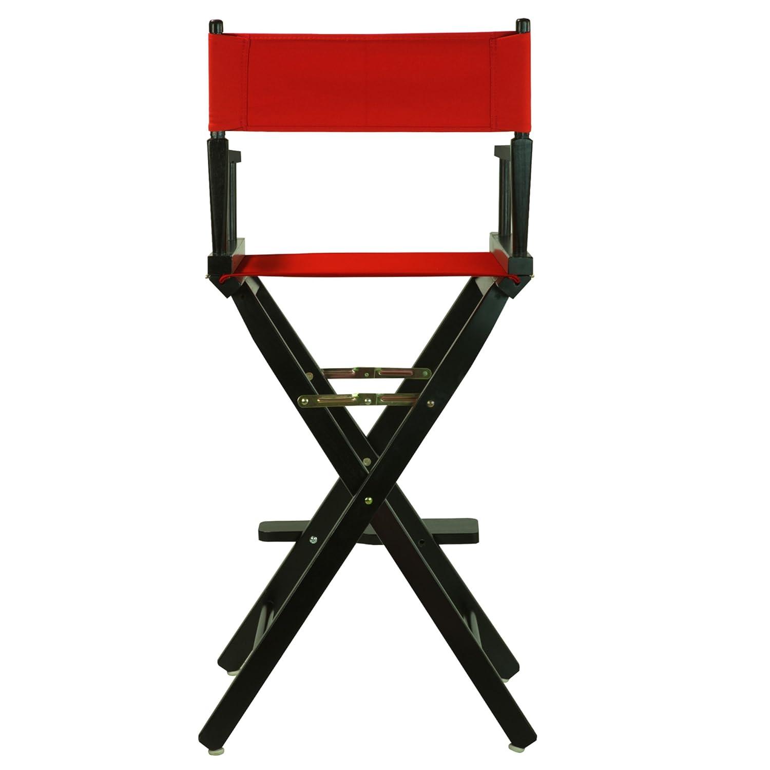 30" Director's Chair Black Frame-Red Canvas