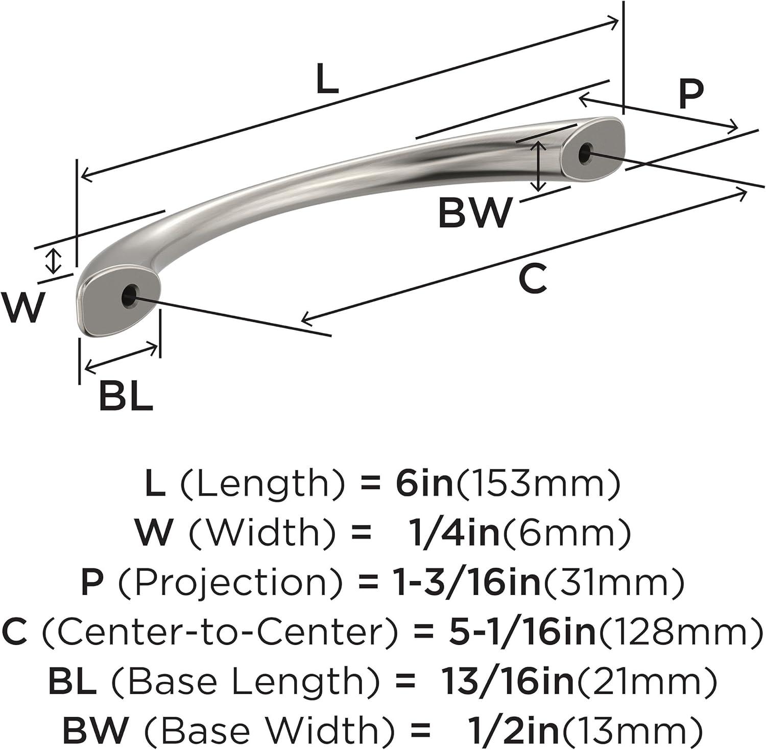 Vaile 5-1/16 inch (128mm) Center-to-Center Satin Nickel Cabinet Pull