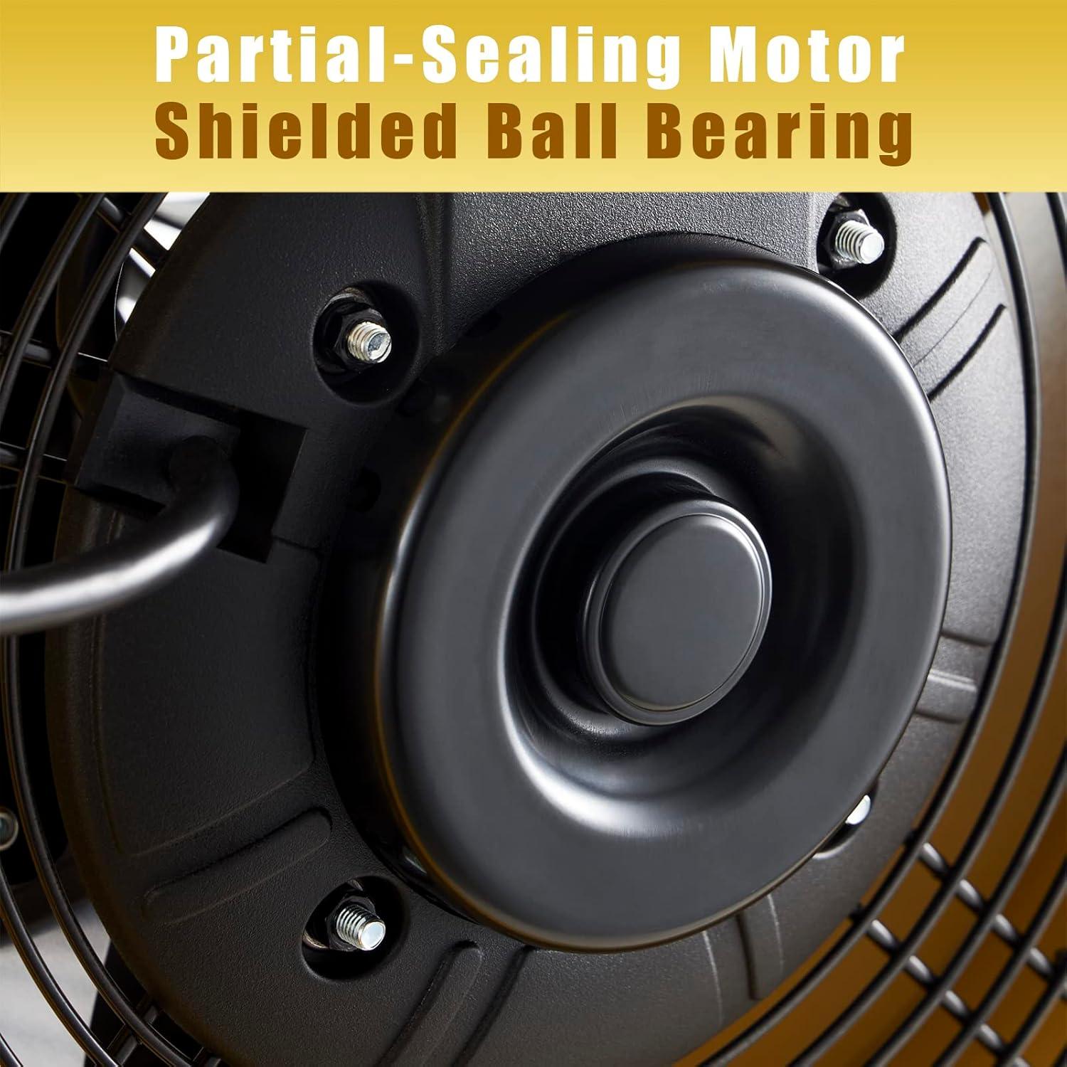 HiCFM 16" High-velocity Drum Air Circulator Fan 2800 CFM Large Airflow Turbo Shop Floor Fan with 360-degree Pivoting Head, 3-speed 1/4 HP Motor