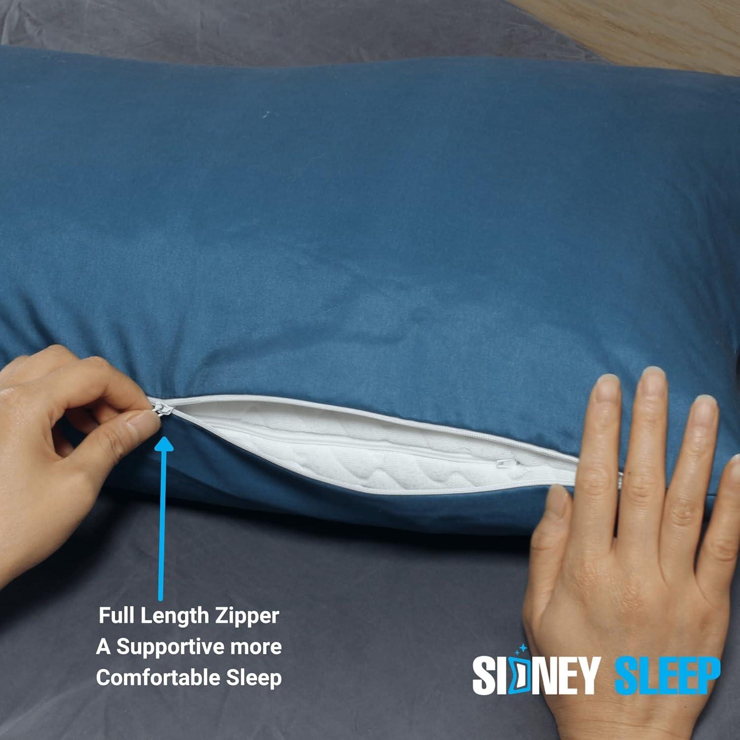 Sidney Sleep Mini Size Curved Pillow Covers - Full Length Zipper Closure - Premium Soft Brushed Microfiber (Travel Mini, White)