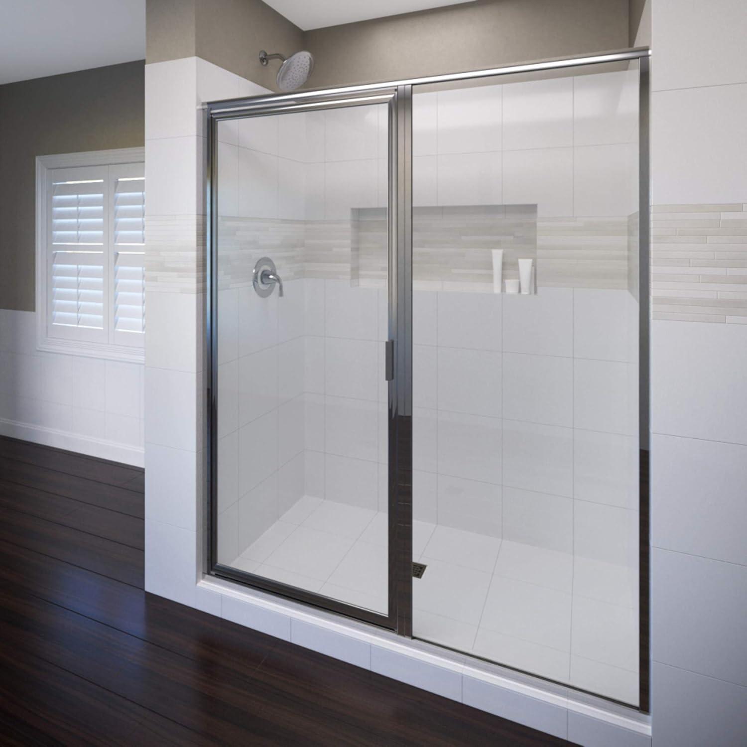 Basco Deluxe 47" x 68.62" Framed Shower Door DLXH35A4768XPSV