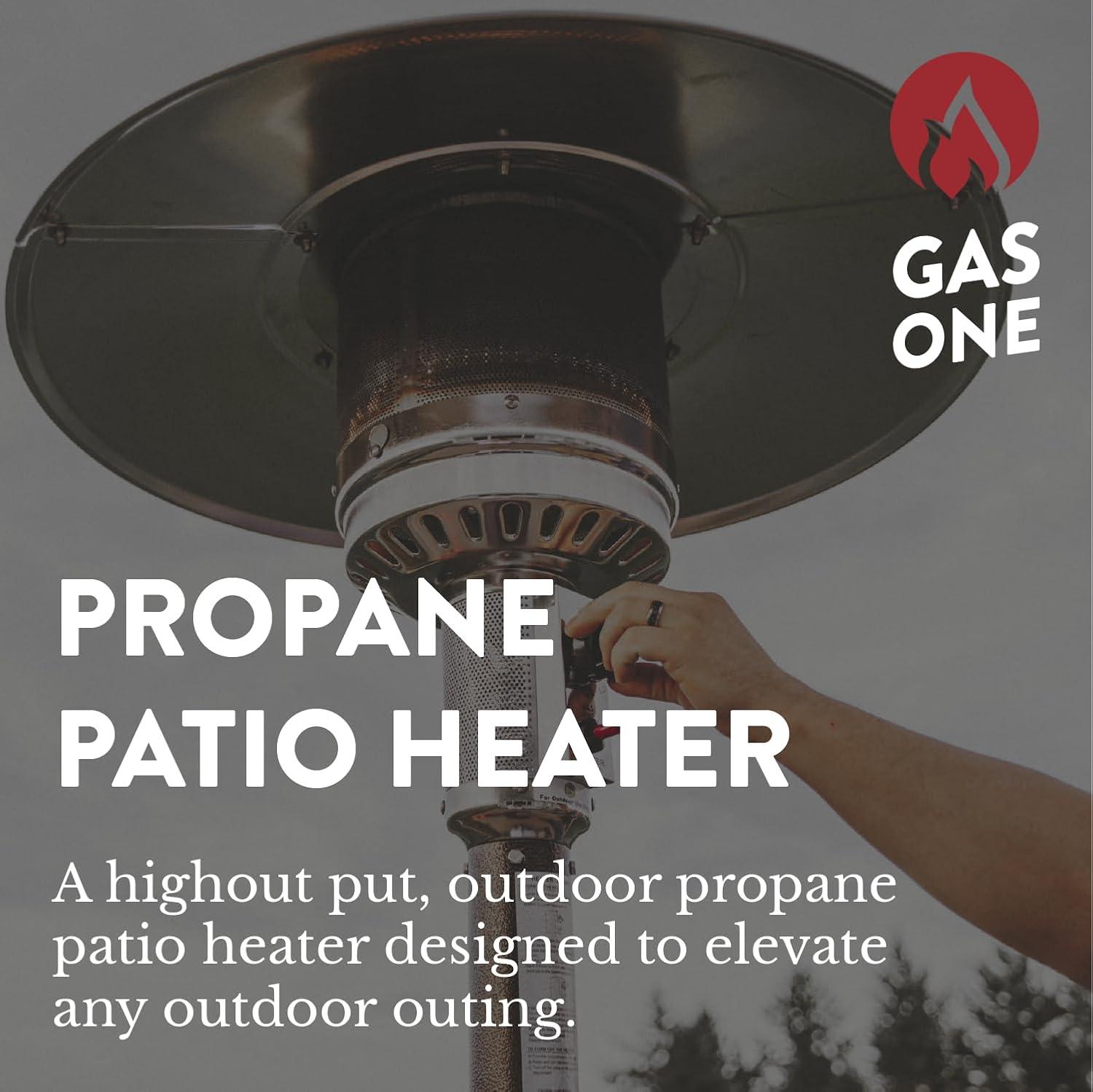 GasOne PH-8000 Outdoor Heaters for Patio – 50,000 BTU Propane Heater Outdoor for Backyard, Terraces, Home Garden – Heavy Duty Gas Powered Outdoor Patio Heater Portable Propane Heater with Wheels