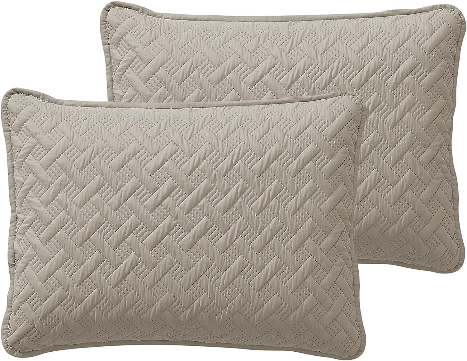 Nina Embossed Basketweave Quilt Set