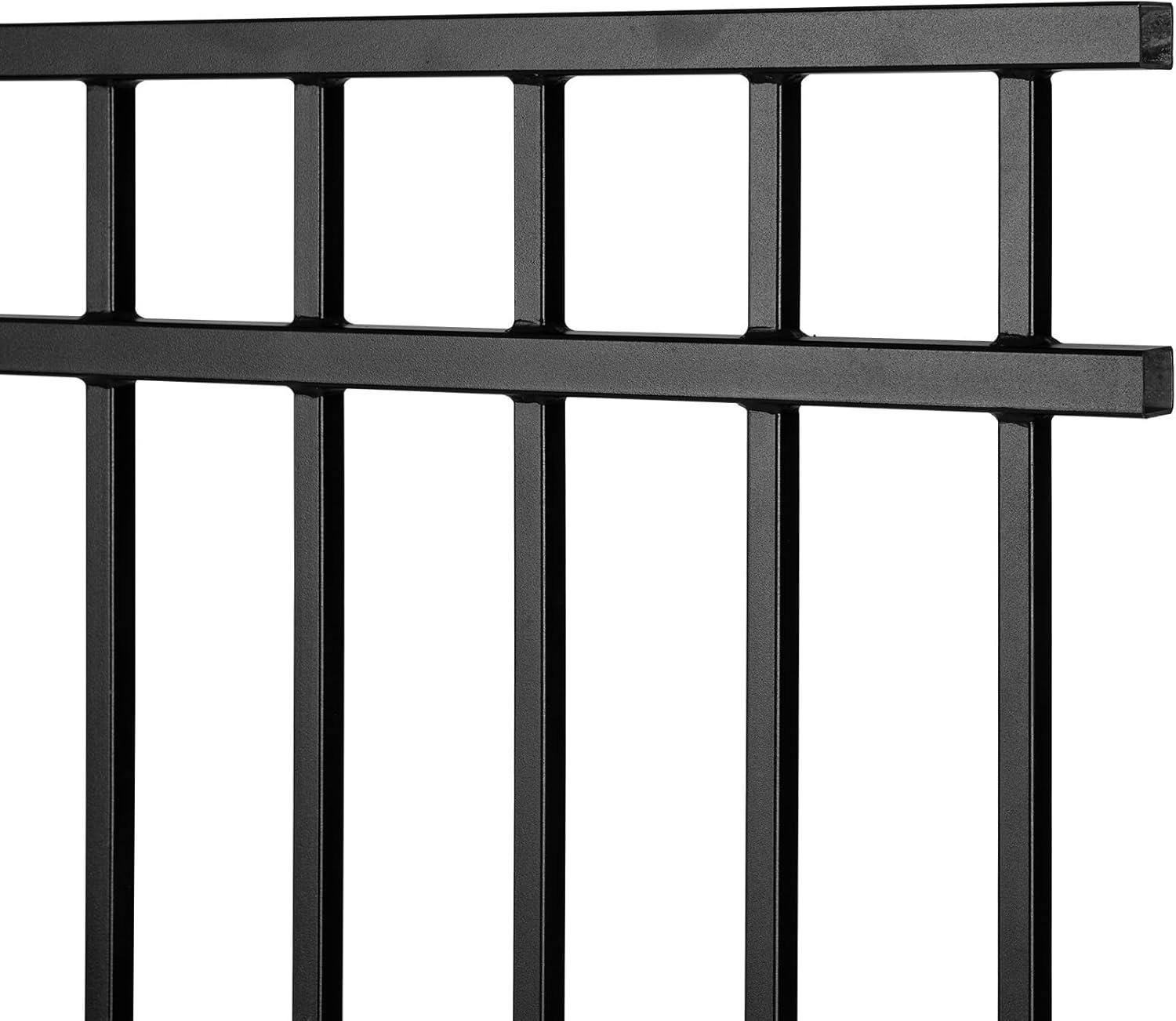 Nuvo Iron 5-ft H x 6-ft W Textured black finish Galvanized steel Containment Gate Spaced picket Fence panel