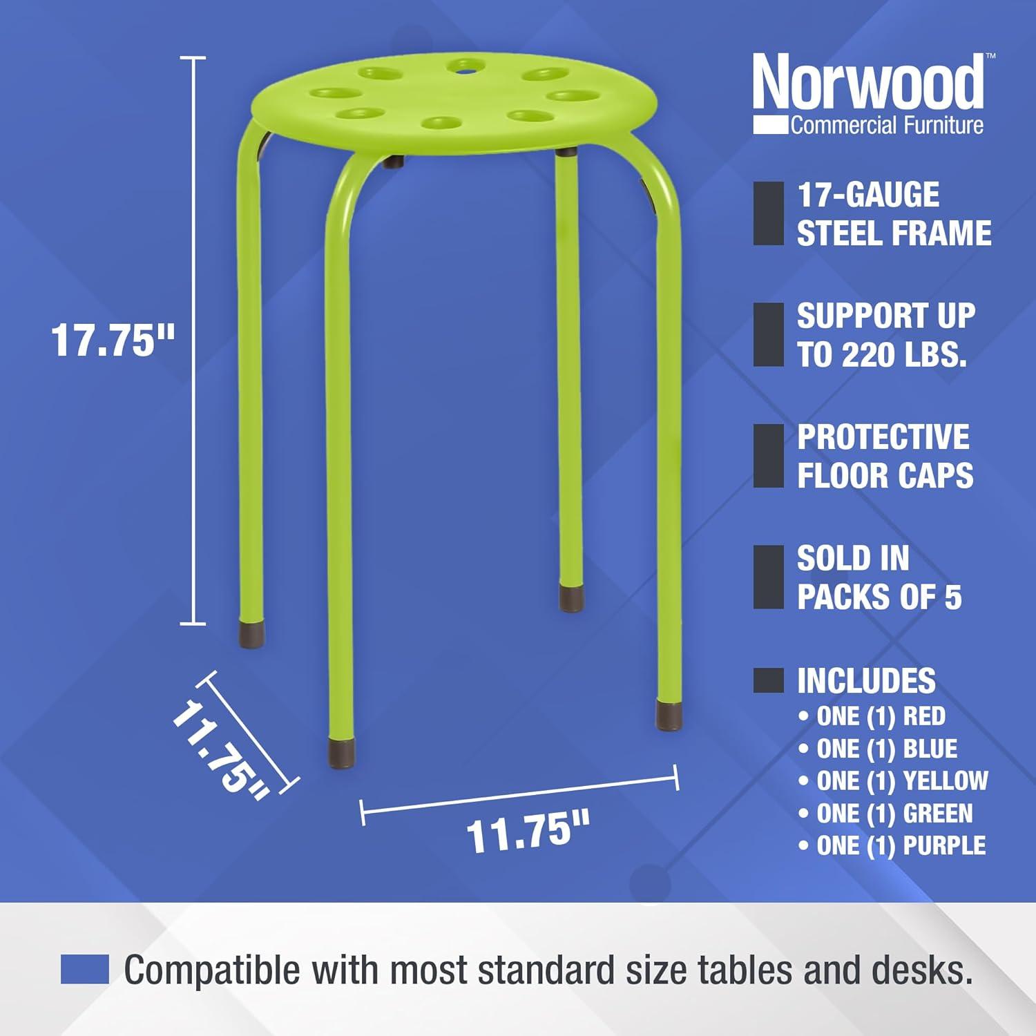 Assorted Color Plastic Stacking Classroom Stool