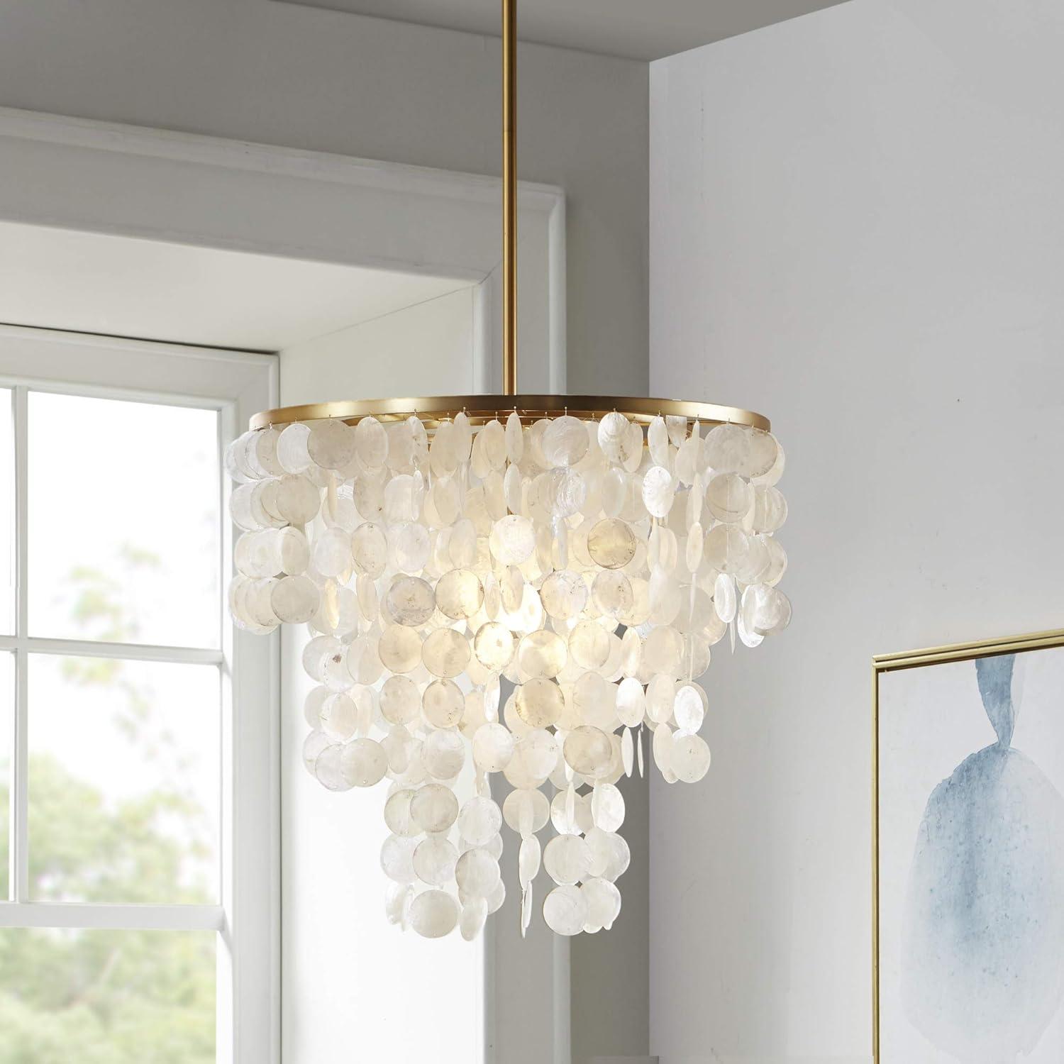 Isla Layered Capiz Seashell Chandelier